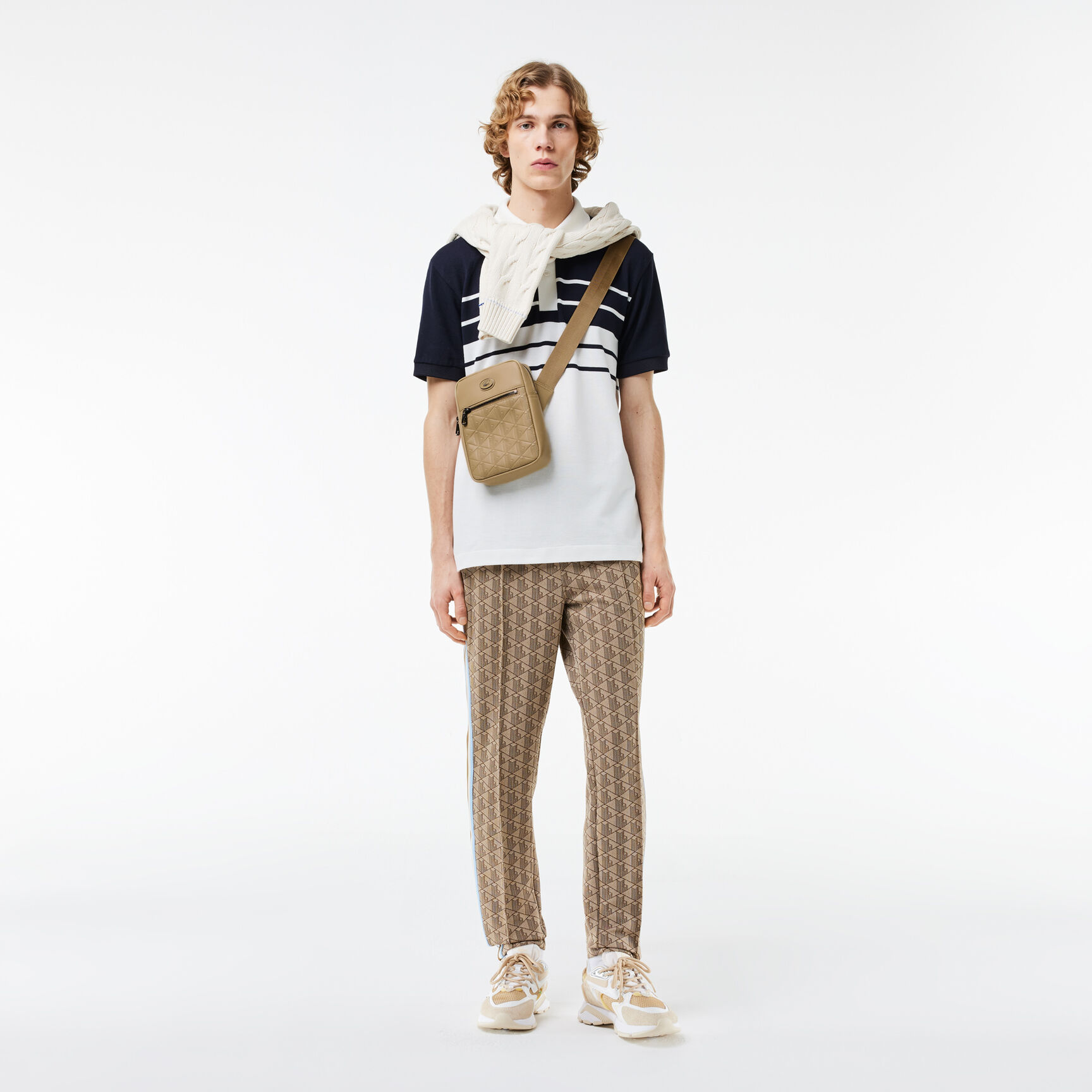 Leather Monogram Print Vertical Satchel - NH4486MR-C87