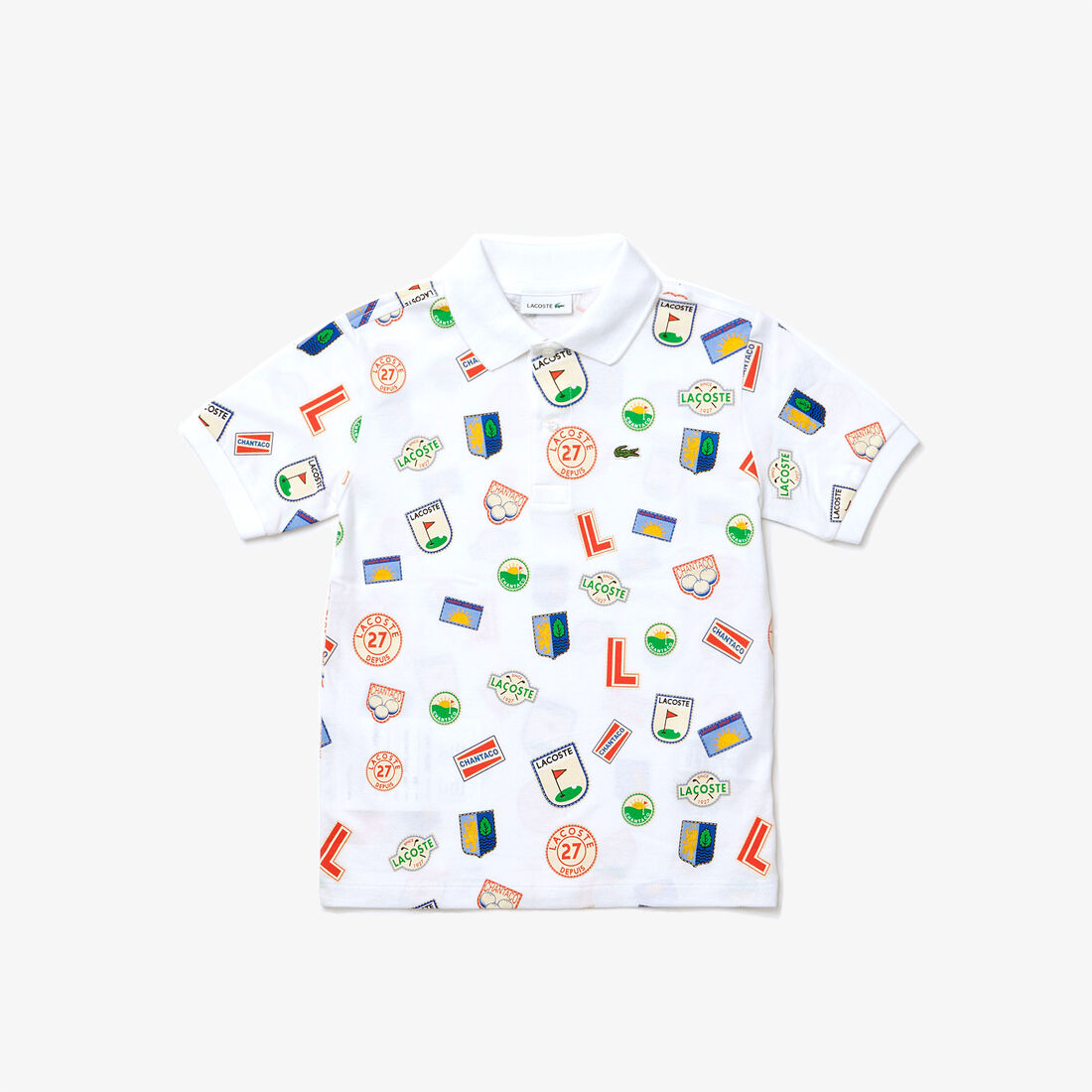 Boys’ Lacoste Badge Prints Cotton Piqué Polo