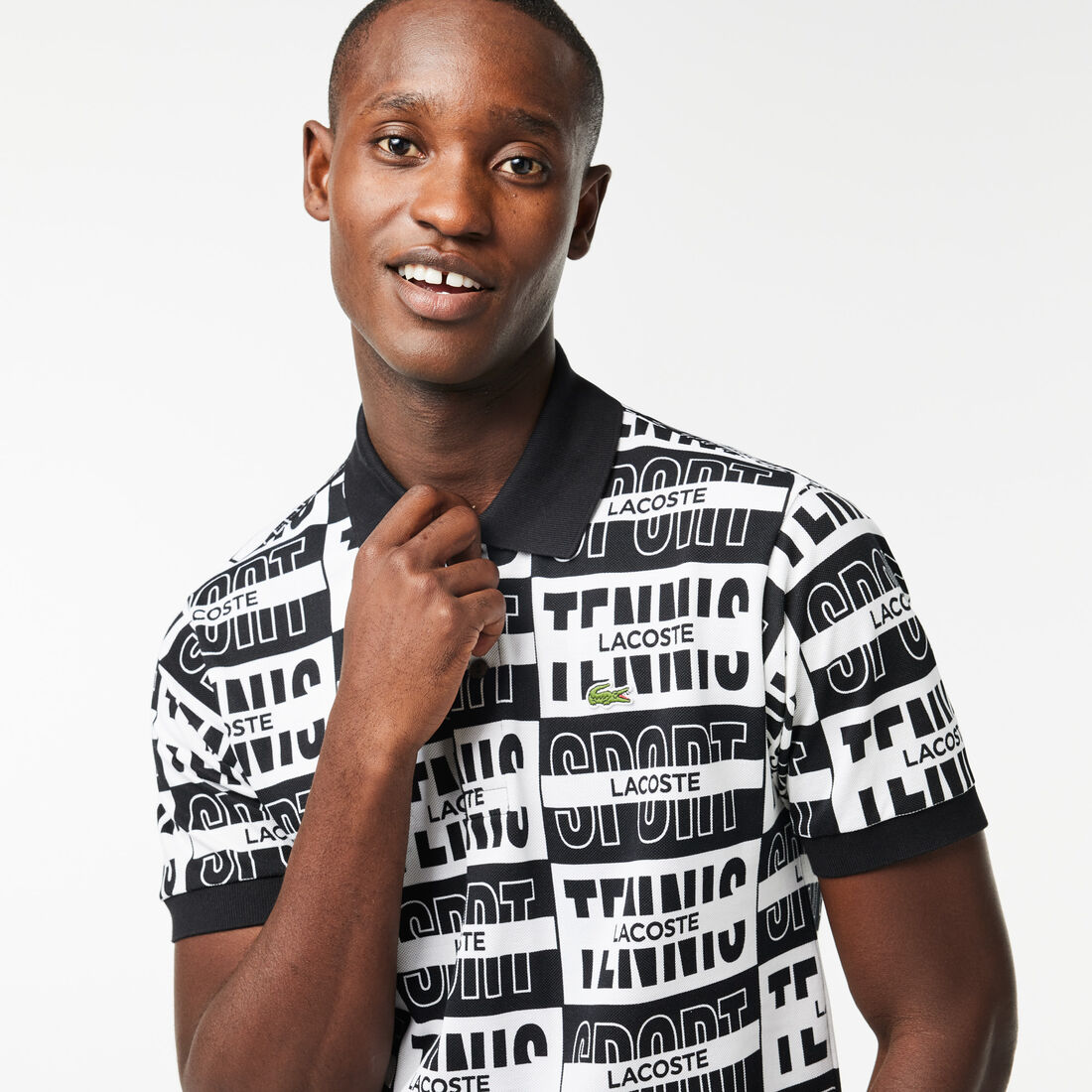 Original L.12.12 Two Tone Badge Print Polo Shirt Original L.12.12 Two Tone Badge Print Polo Shirt - PH2057-00-001