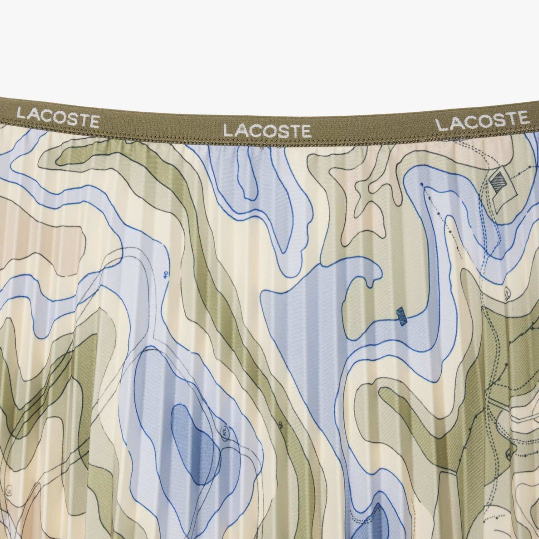 Topography Print Pleated Skirt - JF0340-00-87I