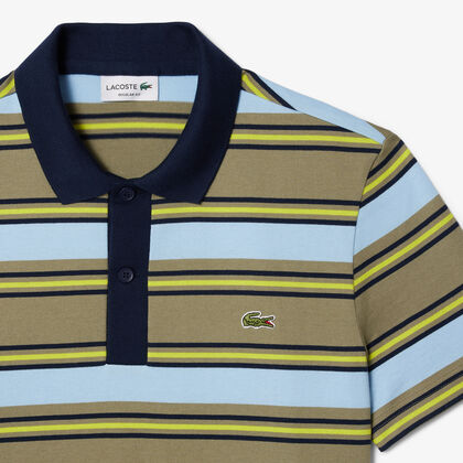 Regular Fit Striped Cotton Polo Shirt