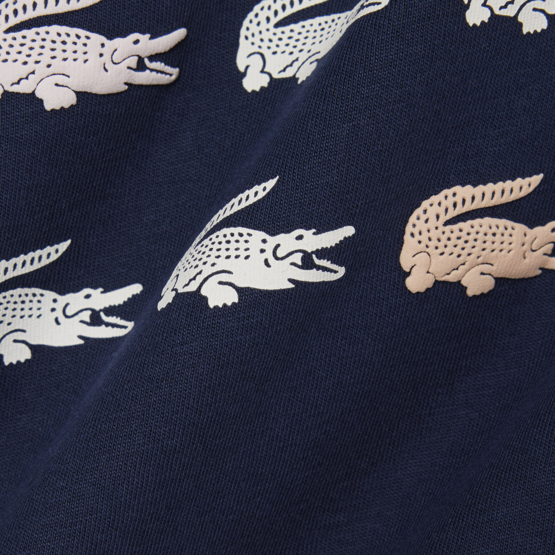 تيشيرت قطني بنقشة جلد التمساح Crocodile Print Cotton T-shirt - TJ7369-00-166
