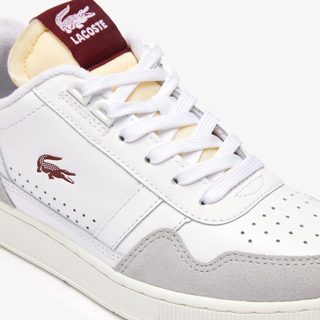 سنيكرز تي كليب جلد بحواف بارزة للنساء Women's T-Clip Leather Trim Trainers - 46SFA0061-2G1