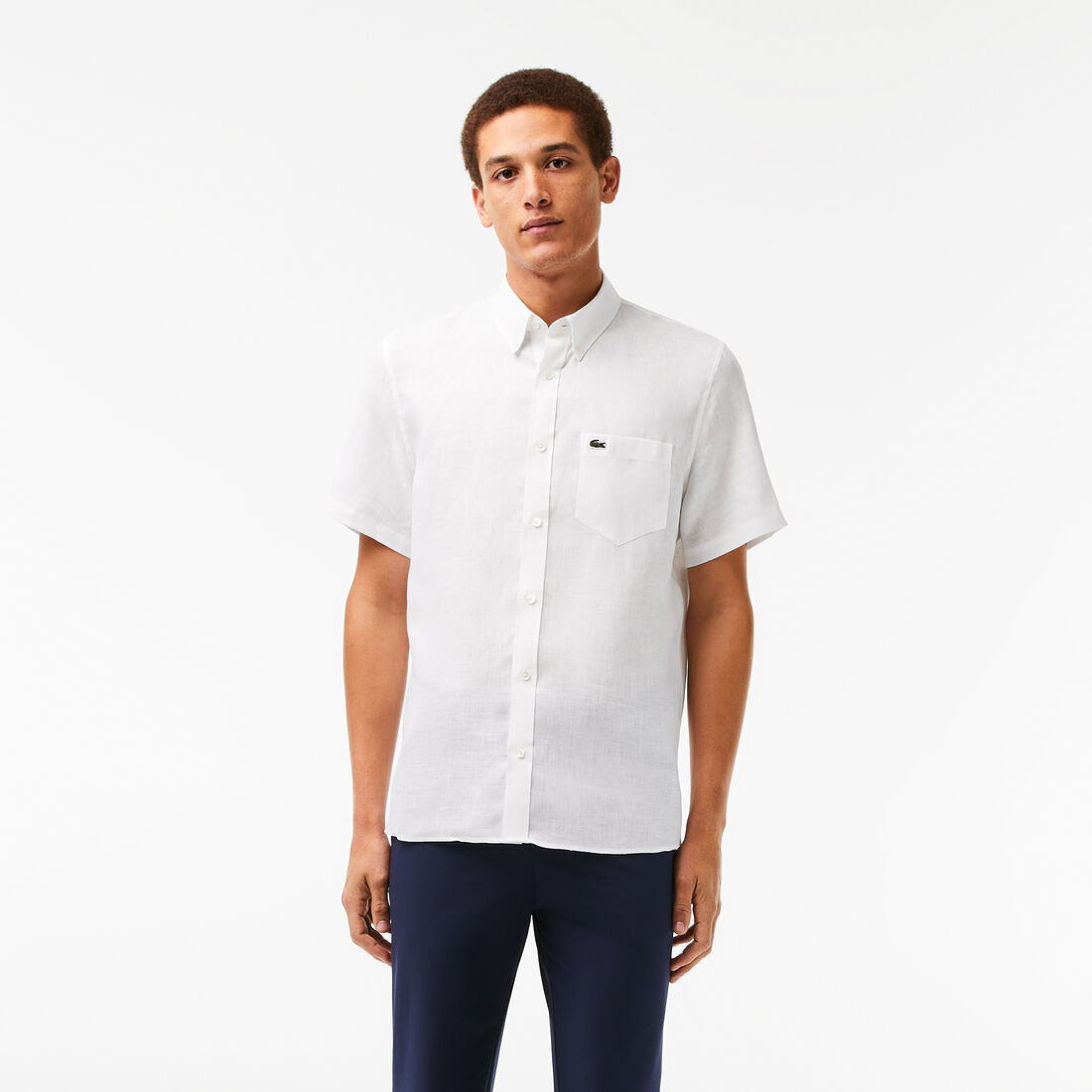 Men's Lacoste Short Sleeve Linen Shirt - CH5699-00-001