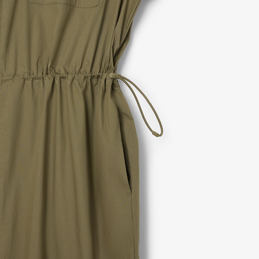 فستان قميص قطني كبير الحجم بسحاب أمامي Oversized Cotton Zip Front Shirt Dress - EF5317-00-E9F