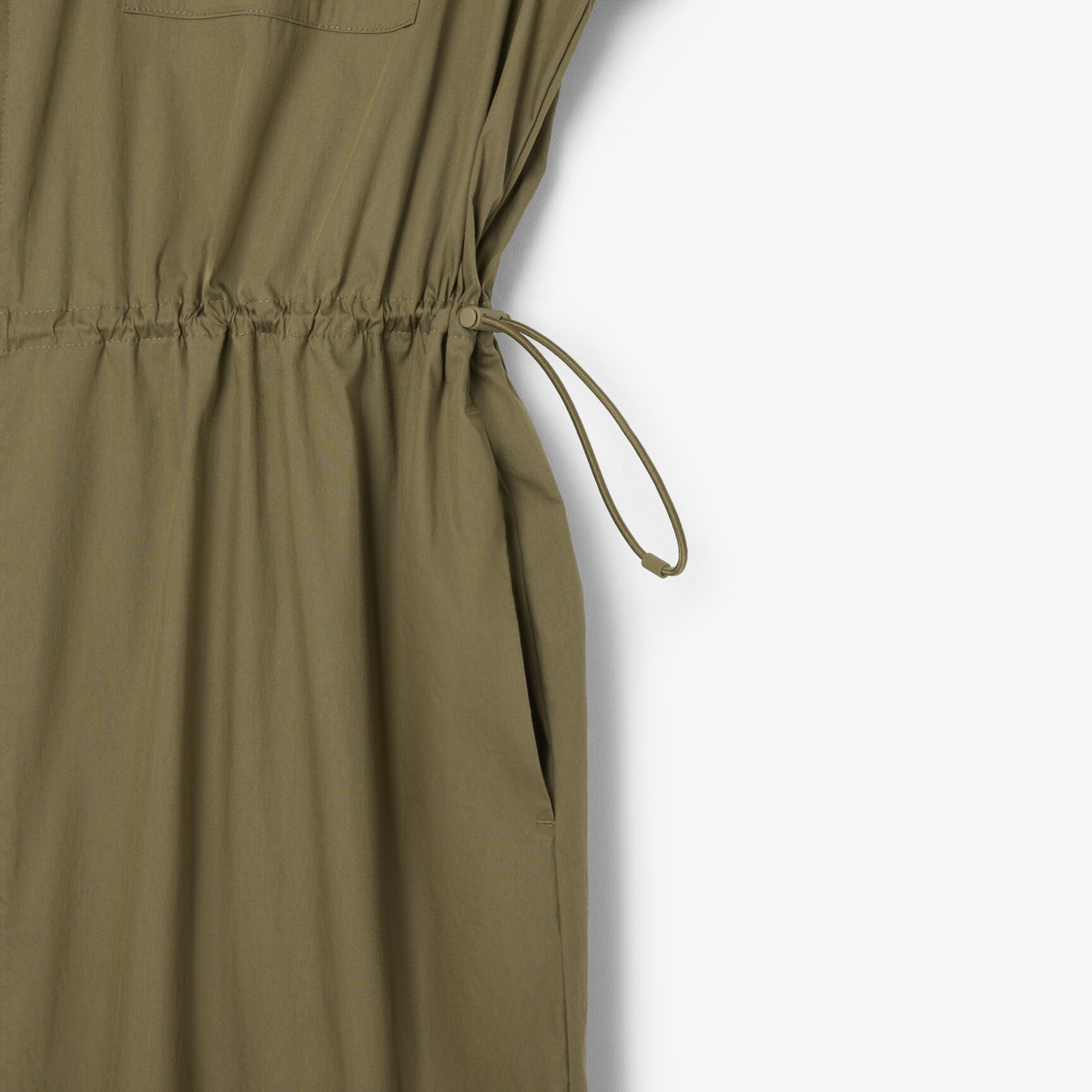 فستان قميص قطني كبير الحجم بسحاب أمامي Oversized Cotton Zip Front Shirt Dress - EF5317-00-E9F