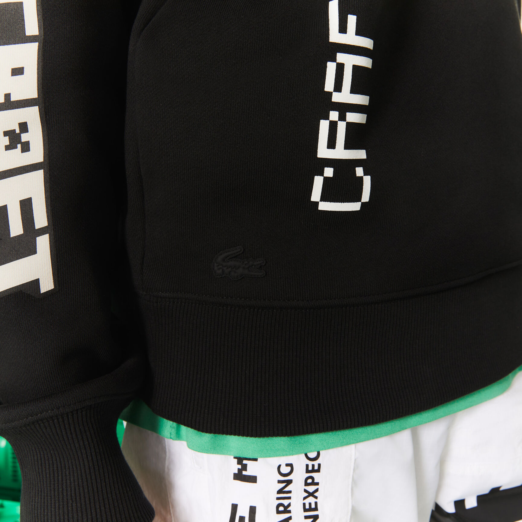 هودي صوف بقصة فضفاضة للرجال مجموعة Lacoste L!VE x Minecraft هودي صوف بقصة فضفاضة للرجال مجموعة Lacoste L!VE x Minecraft