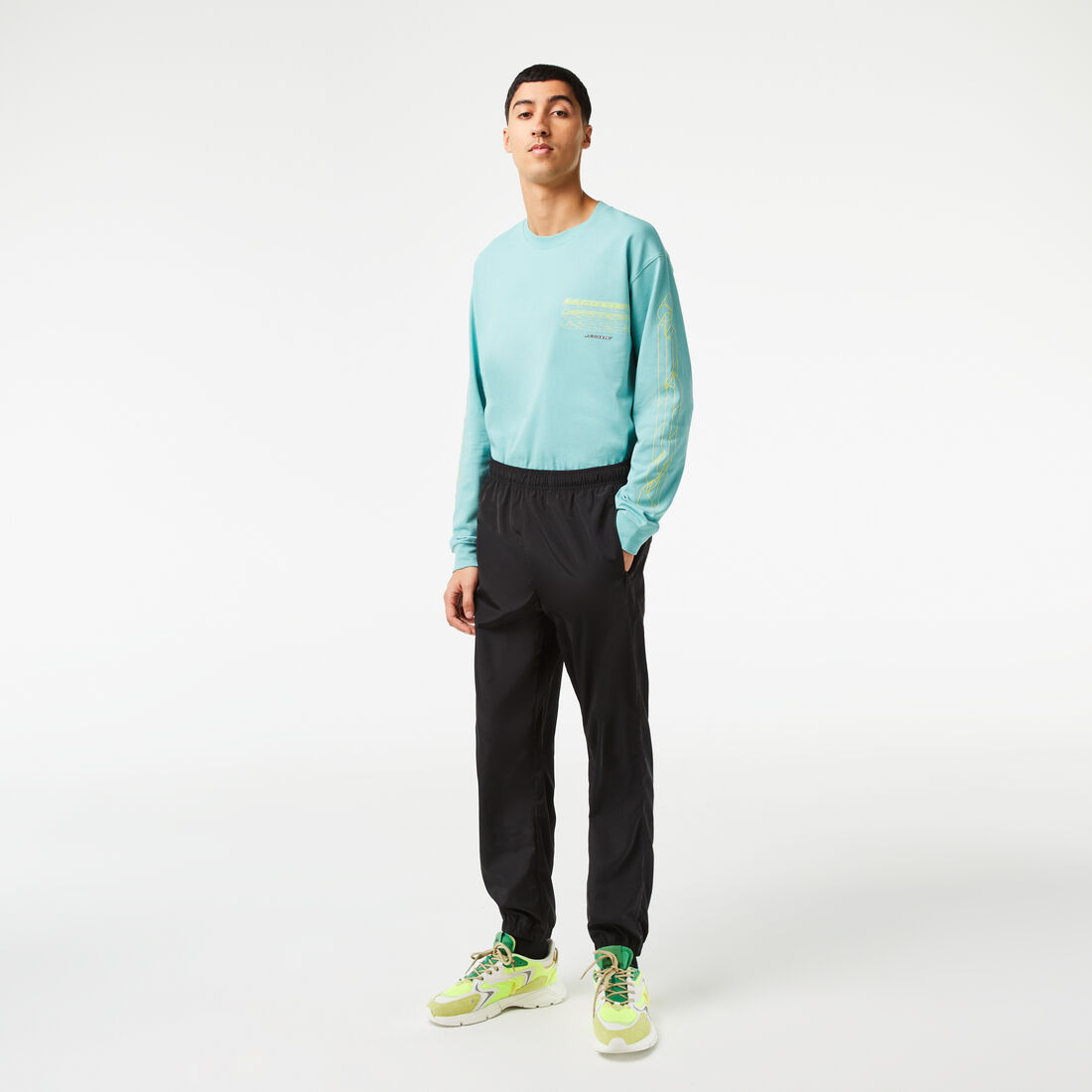 Men's Lacoste Track Pants with GPS Coordinates