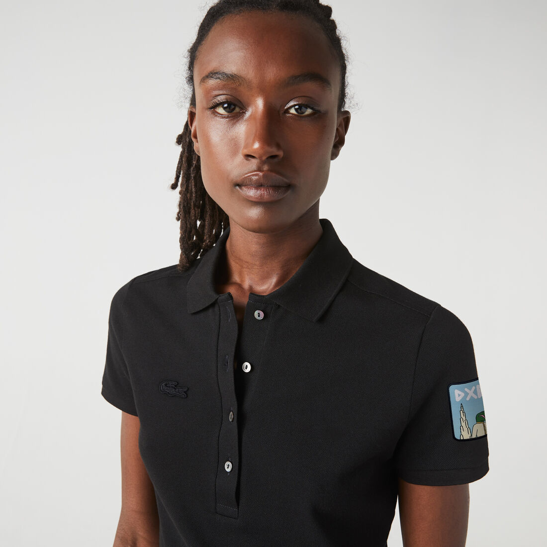 Women's Lacoste Slim fit Stretch Polo Shirt with RexChouk Patch