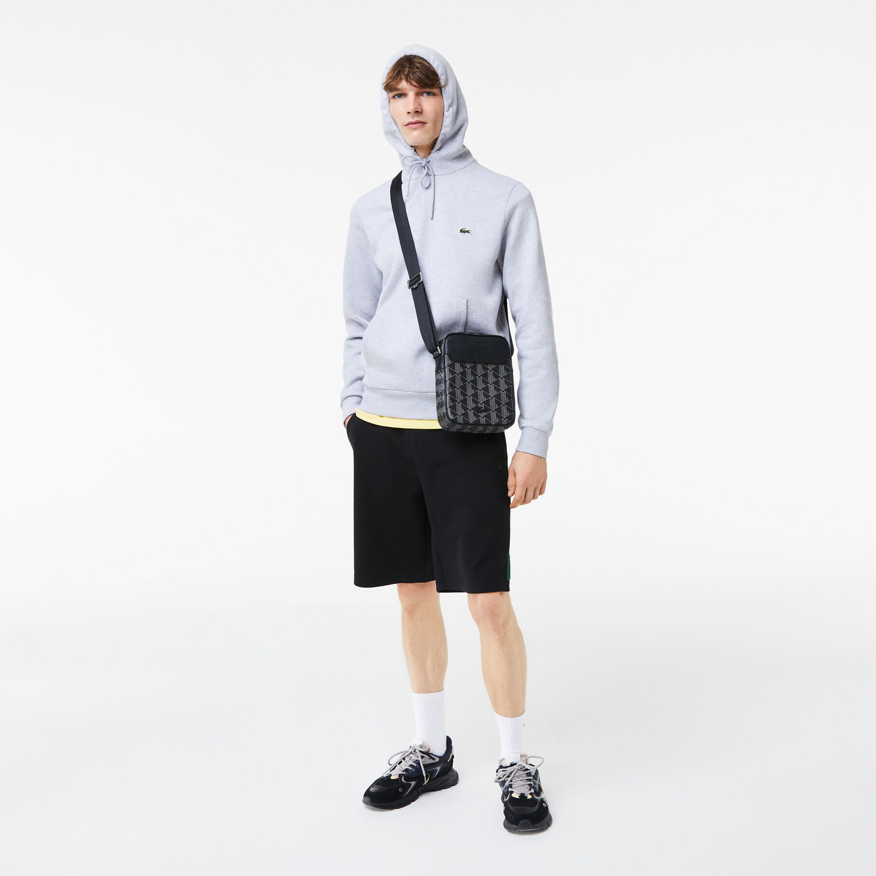 lacoste men s the blend monogram canvas vertical bag