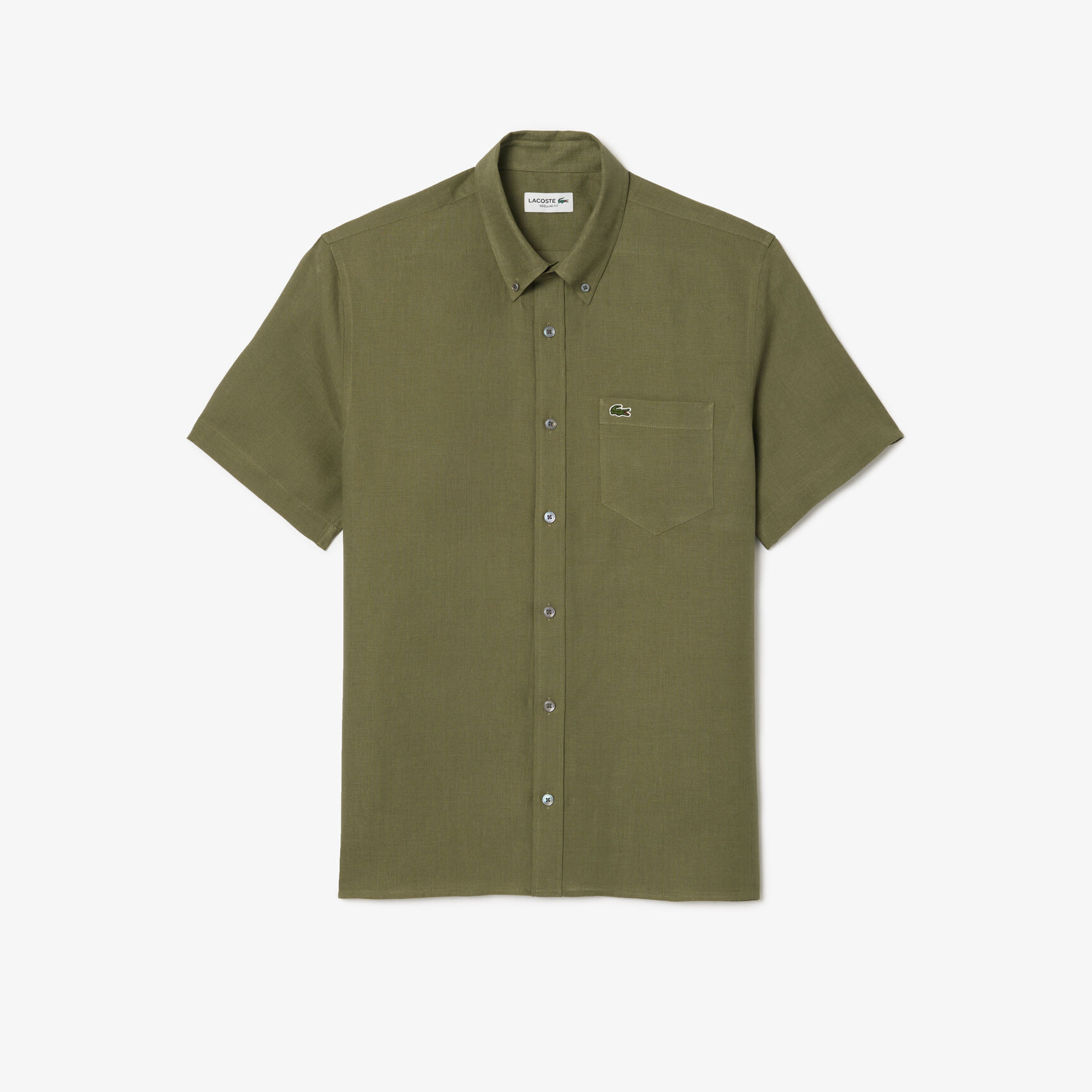 قميص كتان بأكمام قصيرة Men's Lacoste Short Sleeve Linen Shirt - CH5699-00-316