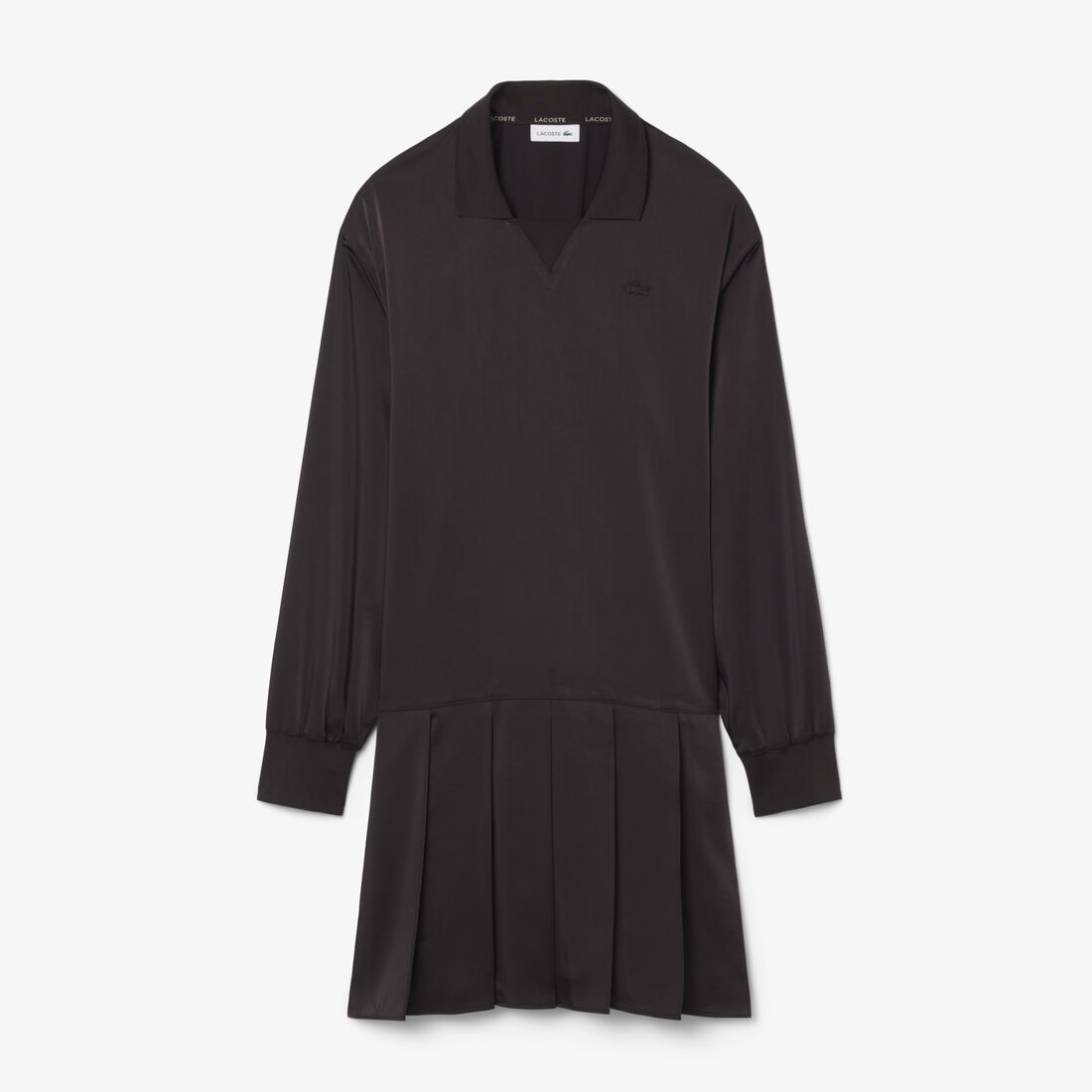 Pleated Satin Polo Dress - EF9789-00-3LA