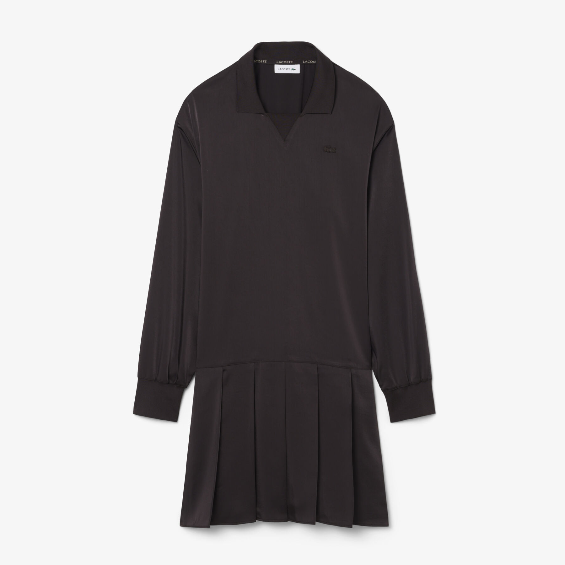 lacoste pleated satin polo dress