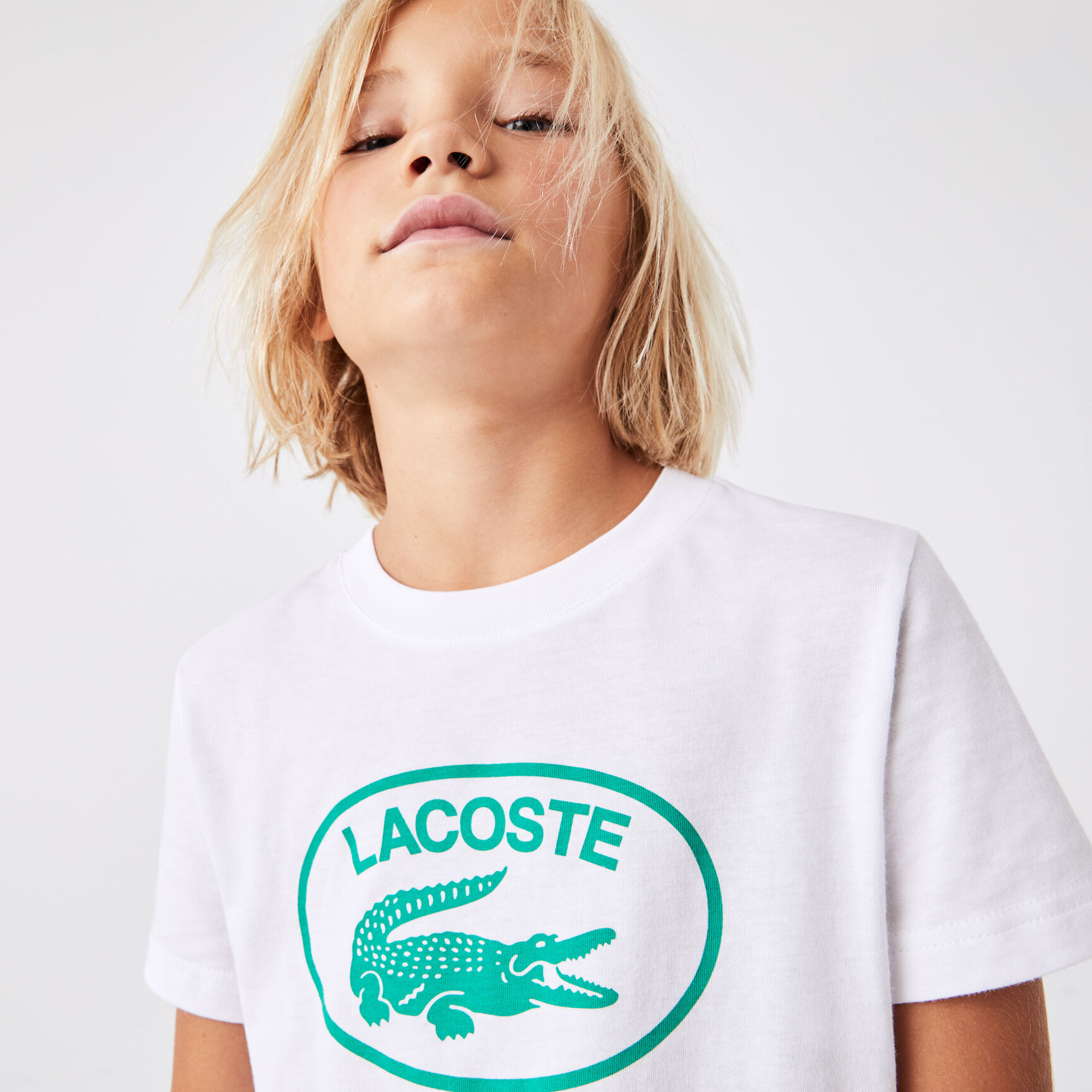 Kids' Lacoste Contrast Branded Cotton Jersey T-shirt Kids' Lacoste Contrast Branded Cotton Jersey T-shirt - TJ9732-00-001