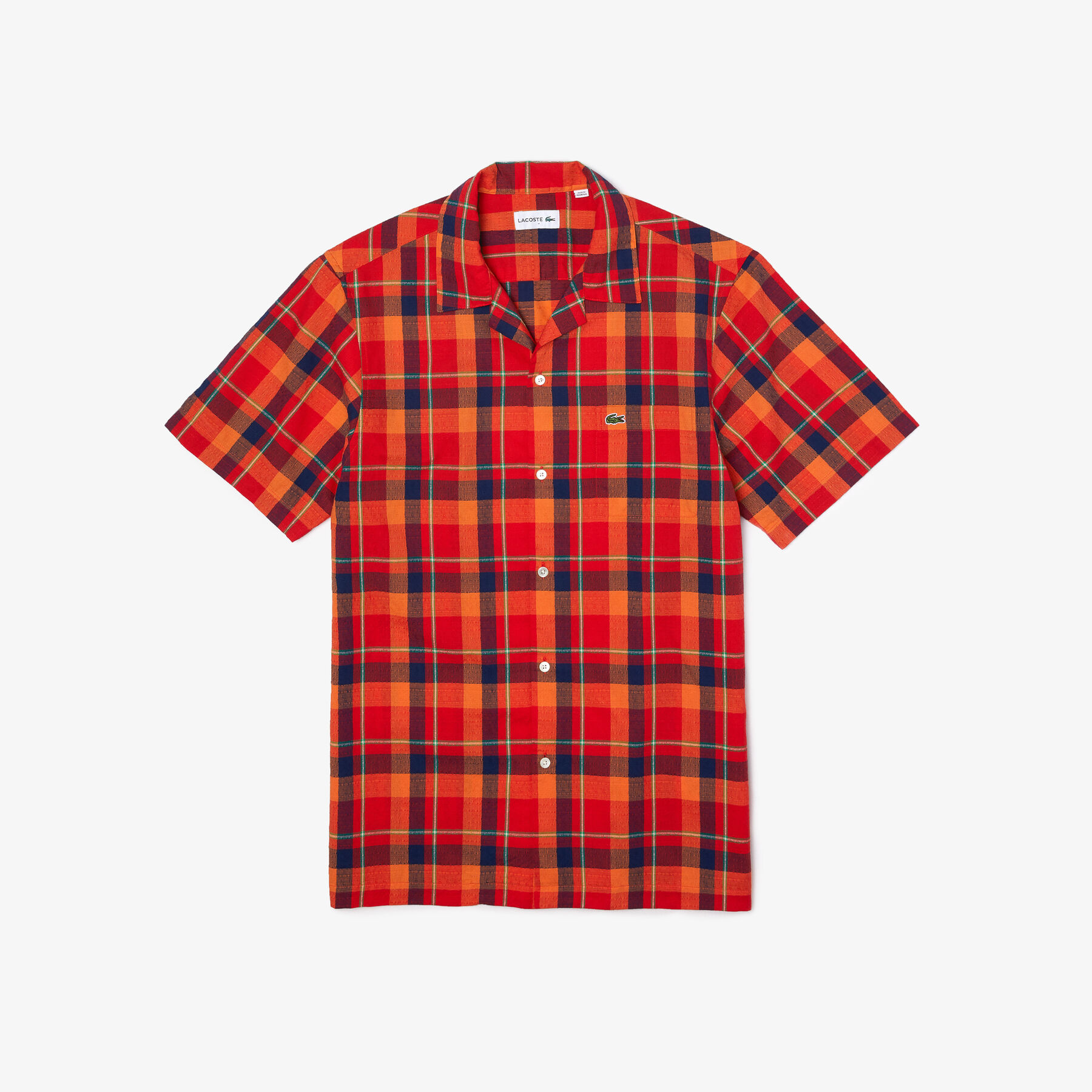 Men's Hawaii Fit Check Cotton Fabric Shirt lacoste men s hawaii fit check cotton fabric shirt