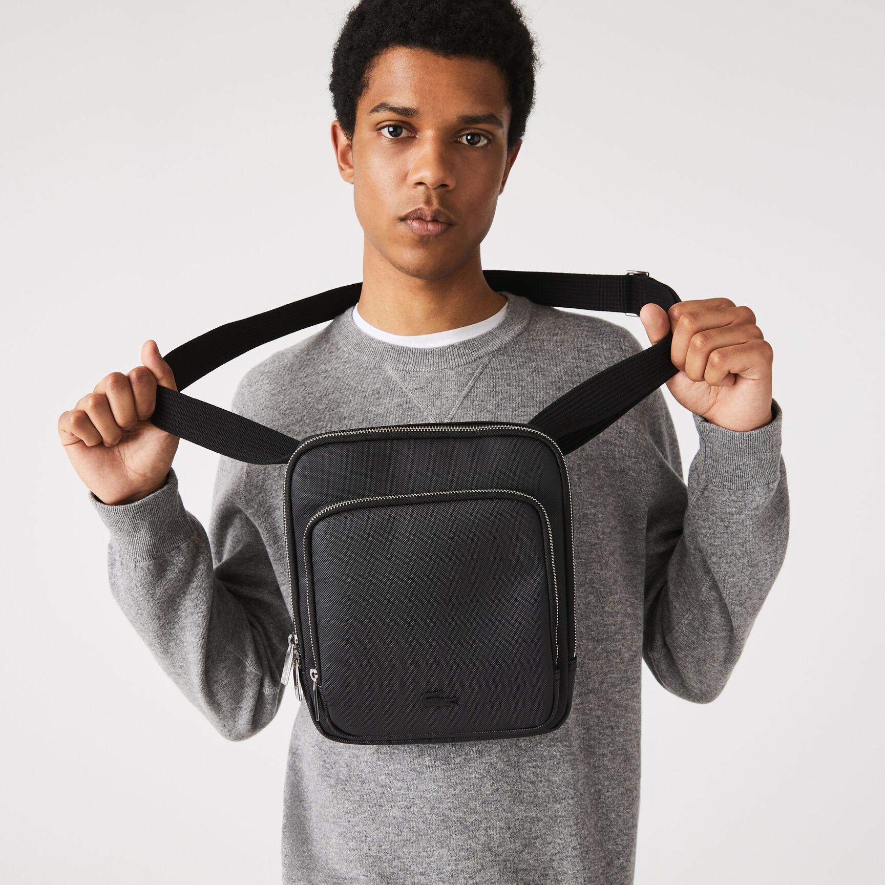 Men's Classic Zippered Pocket Rectangular Crossbody Bag Men's Classic Zippered Pocket Rectangular Crossbody Bag