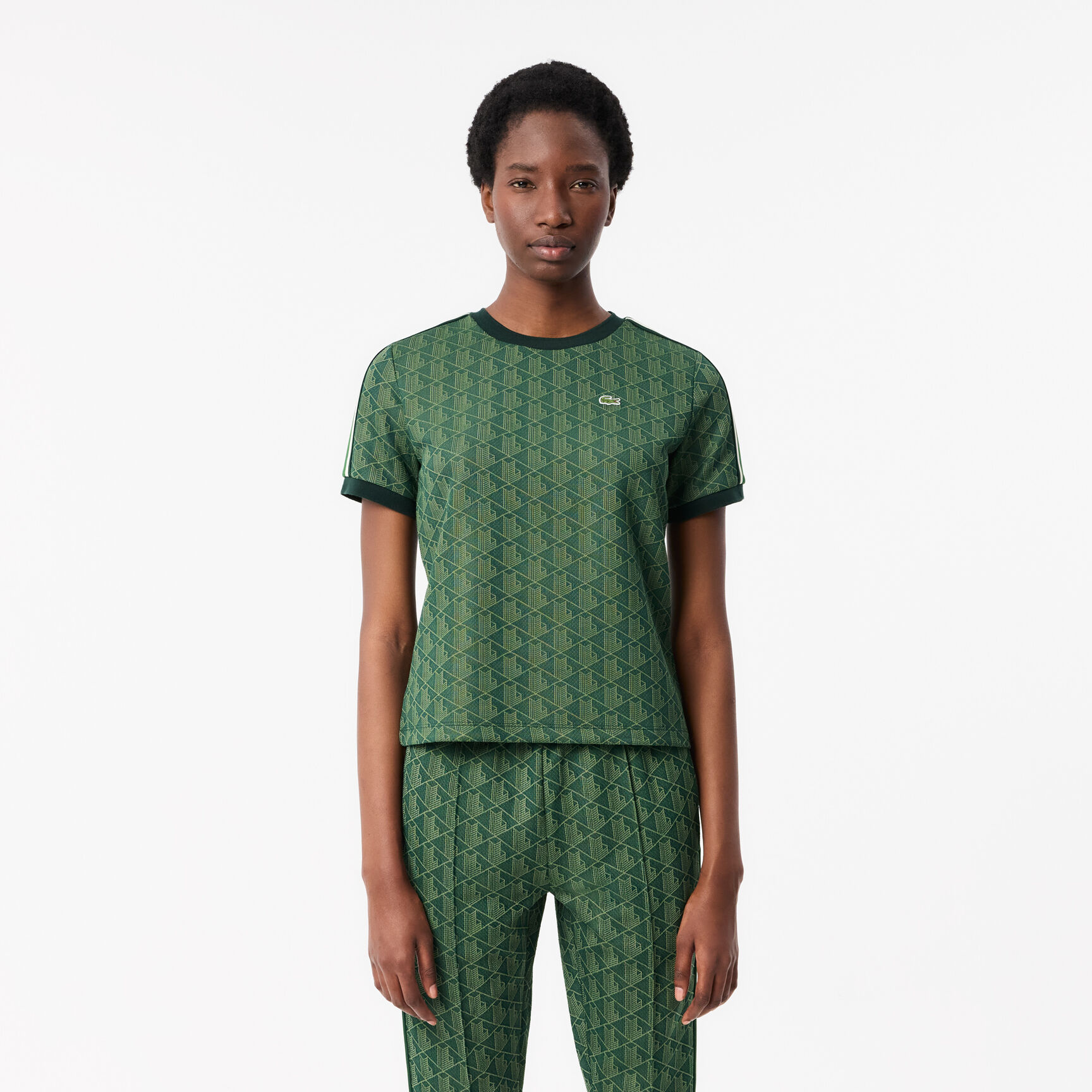 Slim Fit Monogram Jacquard T-shirt Slim Fit Monogram Jacquard T-shirt - TF3244-00-ICL