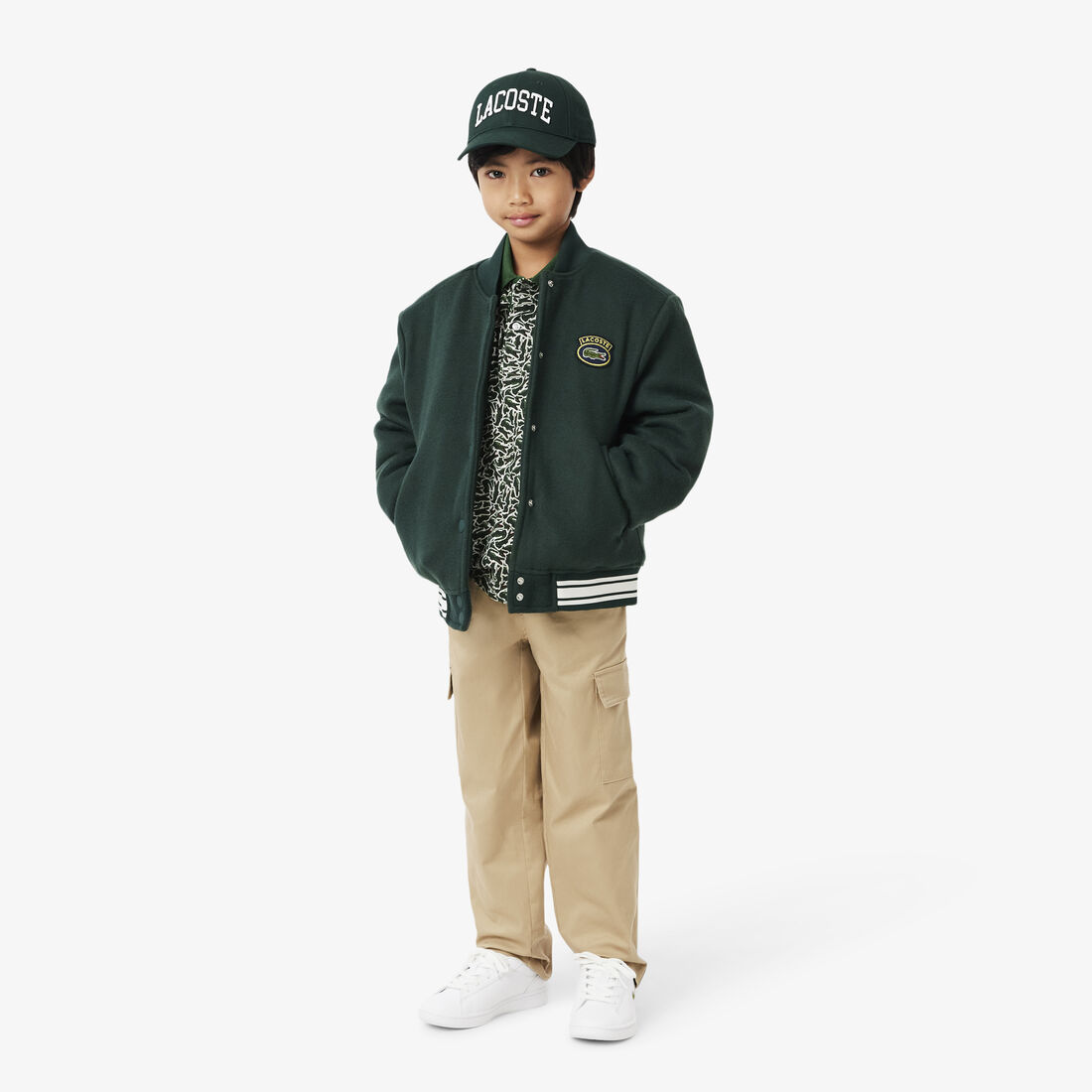 قميص بولو بيكيه بطبعة تمساح Crocodile Print Pique Polo Shirt - PJ1111-00-132