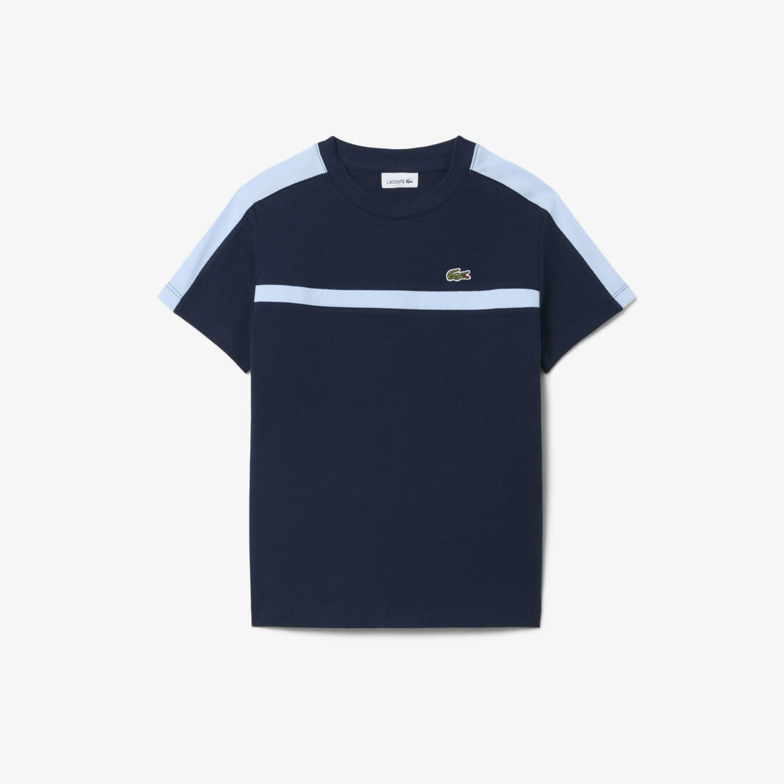 lacoste cotton colour block t shirt