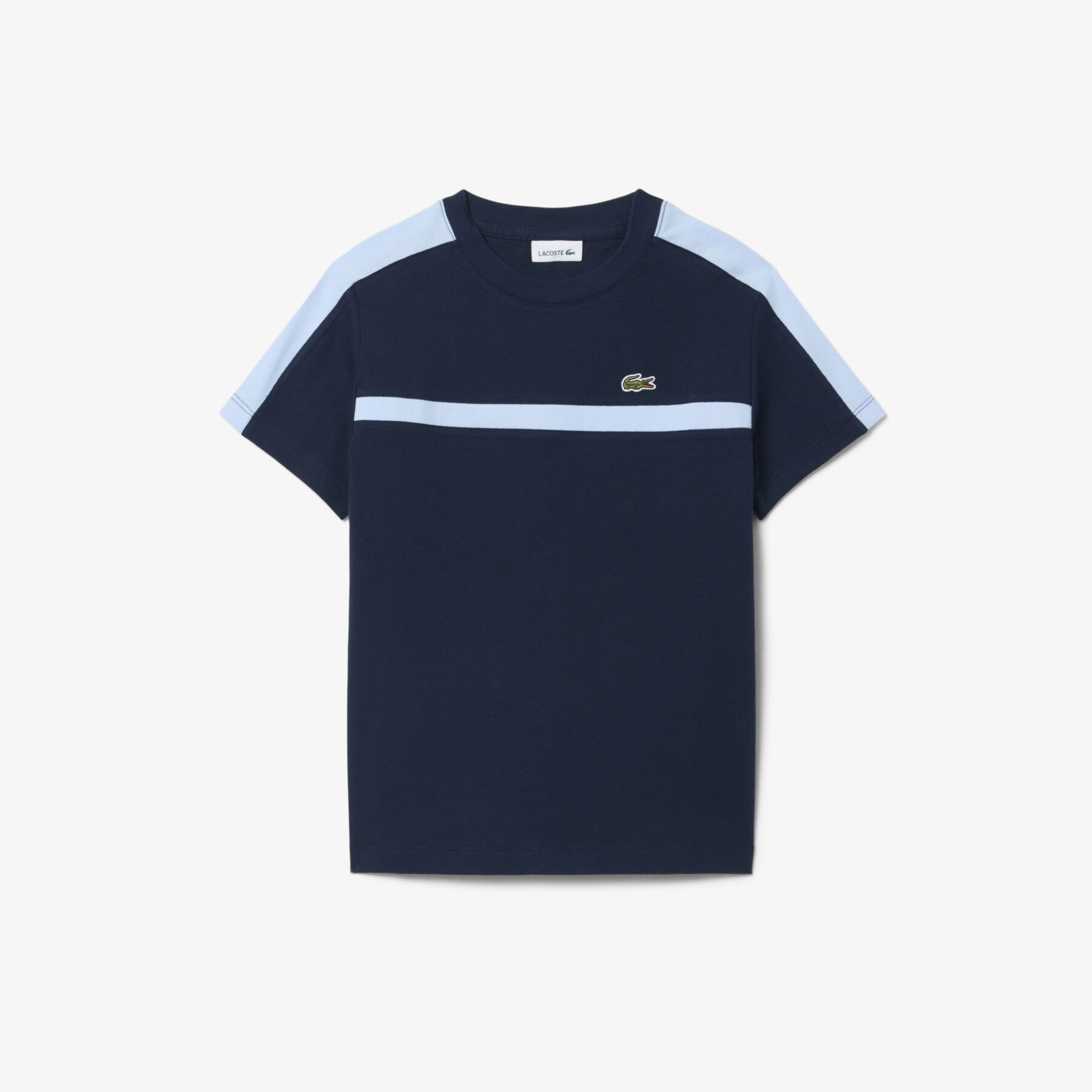 lacoste cotton colour block t shirt