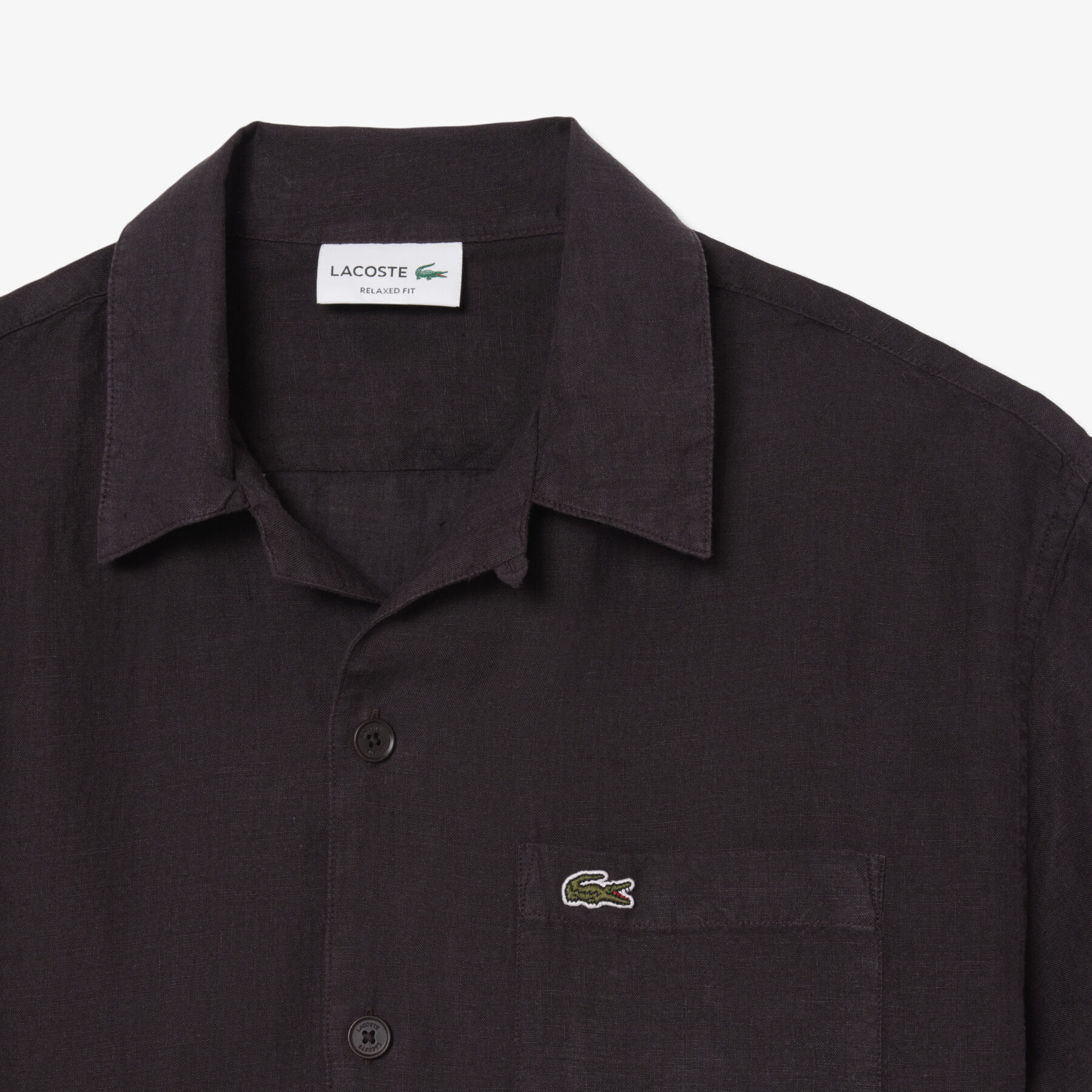 lacoste relaxed fit linen shirt