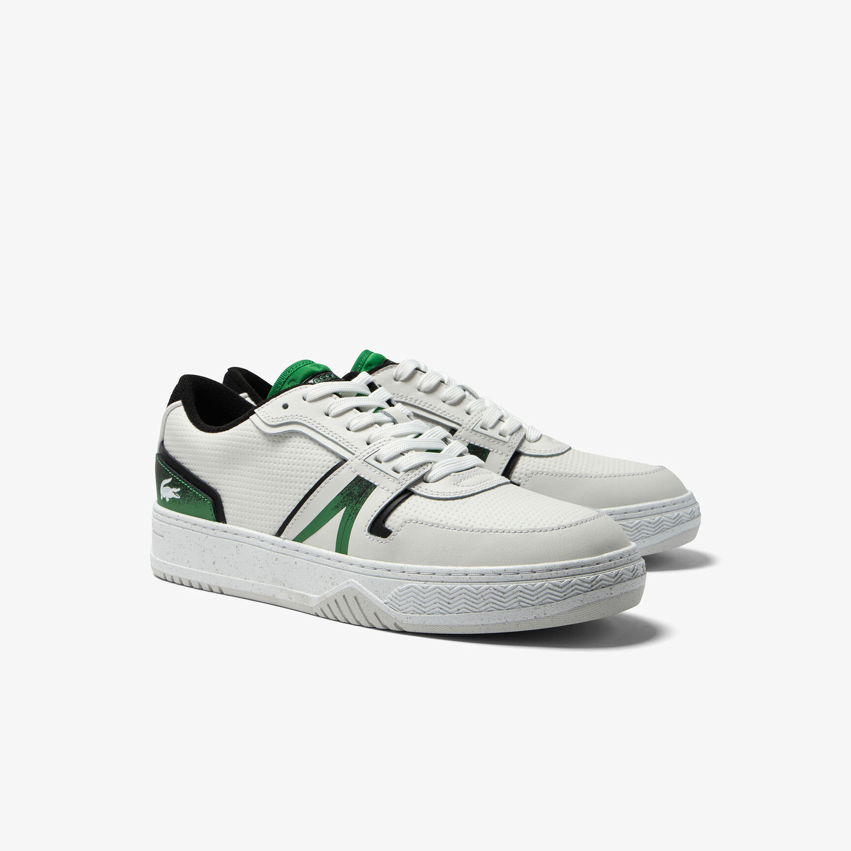 Buy Men's Lacoste L001 Leather Spray Print Trainers | Lacoste UAE