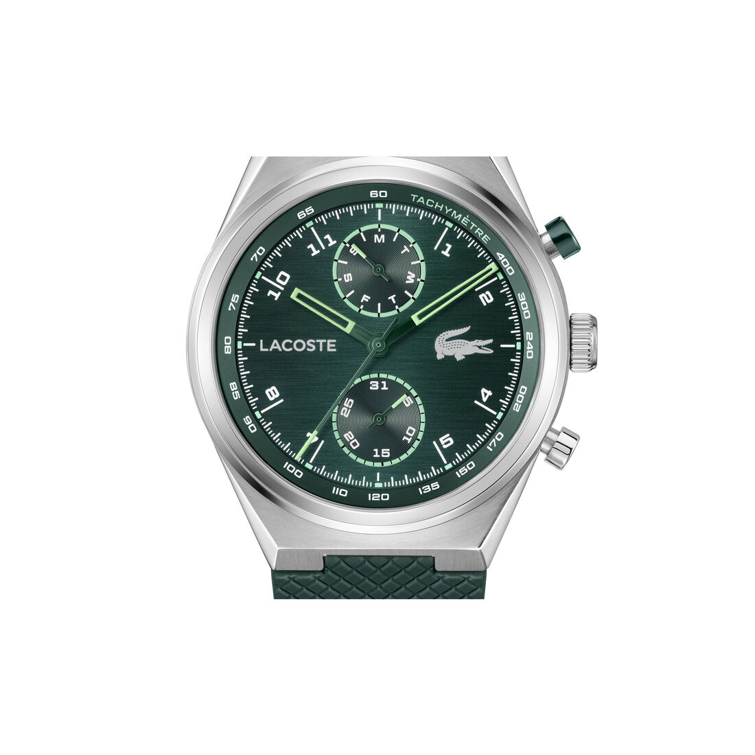 ساعة رجالية بسوار سيليكون أخضر Green Silicone Strap Men's Watch - 2011497-GREEN