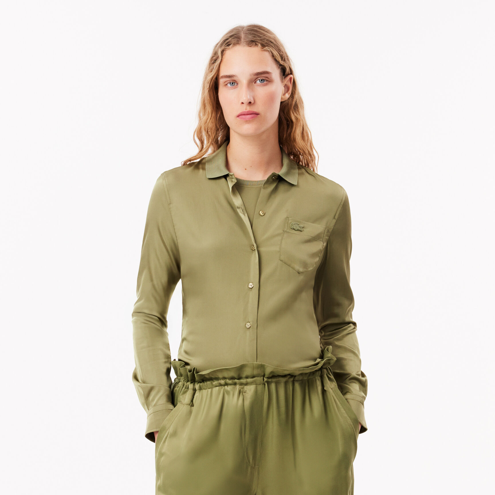 Fluid Ribbed Collar Shirt - CF3885-00-BMY