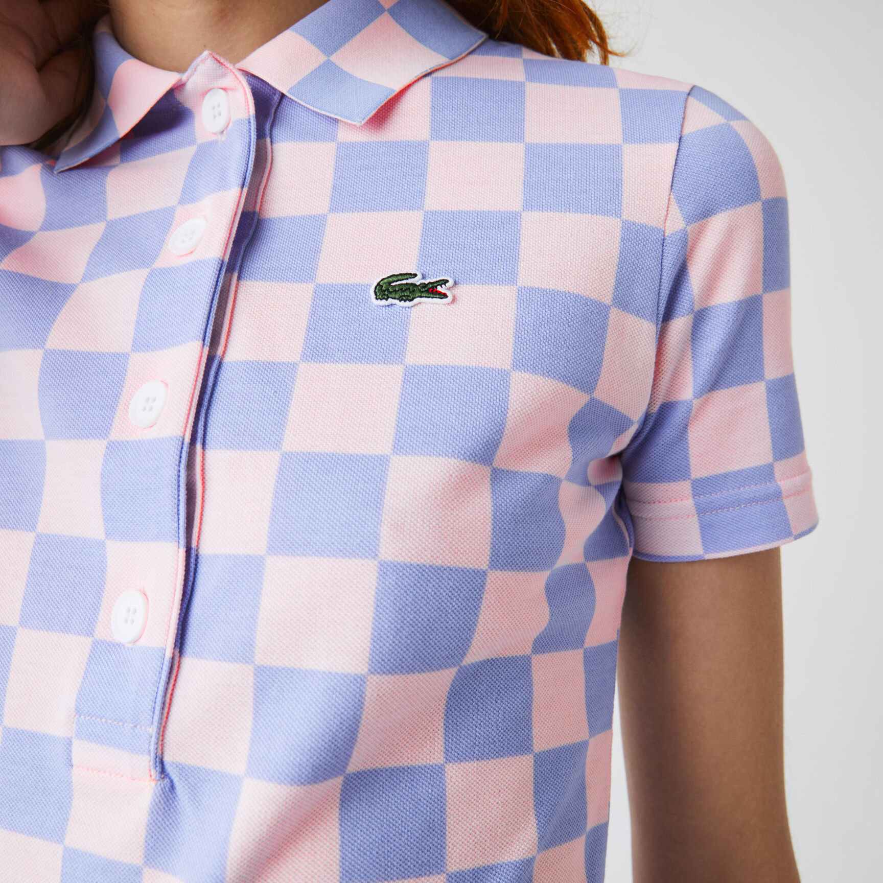 Women’s Lacoste LIVE Checkerboard Pattern Cotton Piqué Polo Dress Women’s Lacoste LIVE Checkerboard Pattern Cotton Piqué Polo Dress