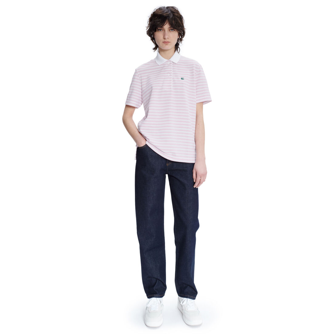 Women&rsquo;s Lacoste x A.P.C. Loose Fit Striped Polo Shirt