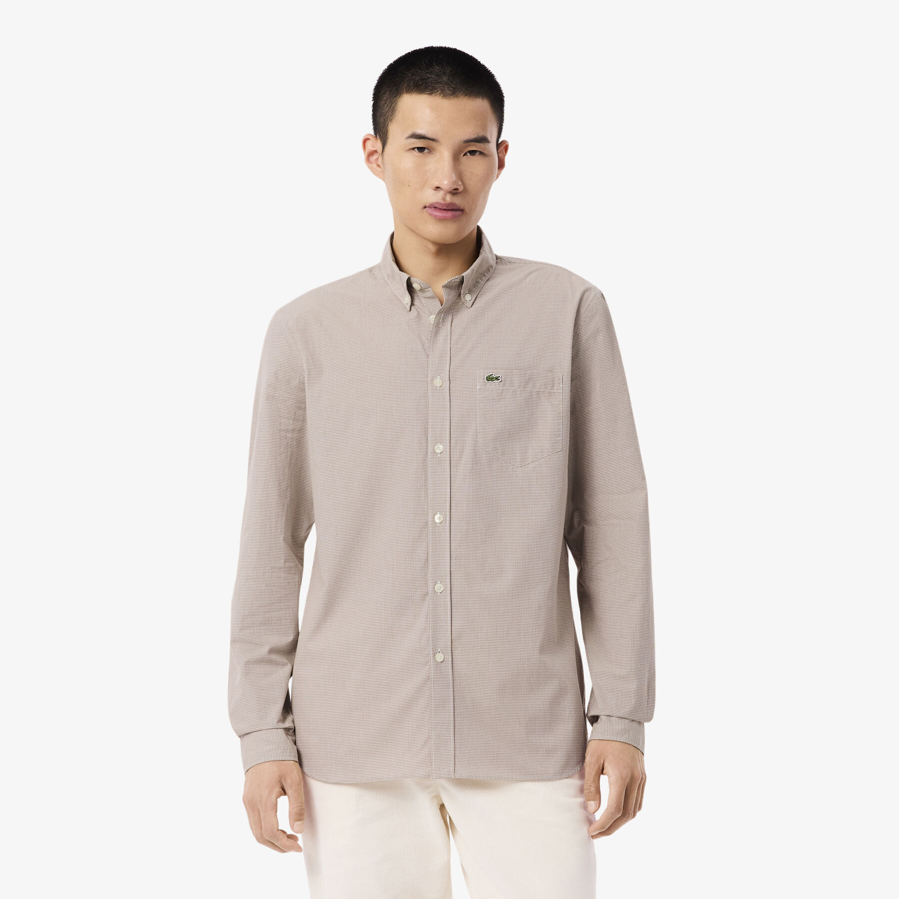 Regular Fit Gingham Poplin Shirt lacoste regular fit gingham poplin shirt