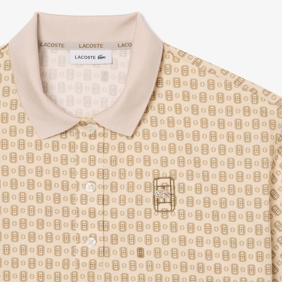Oversized Tennis Print Polo lacoste oversized tennis print polo