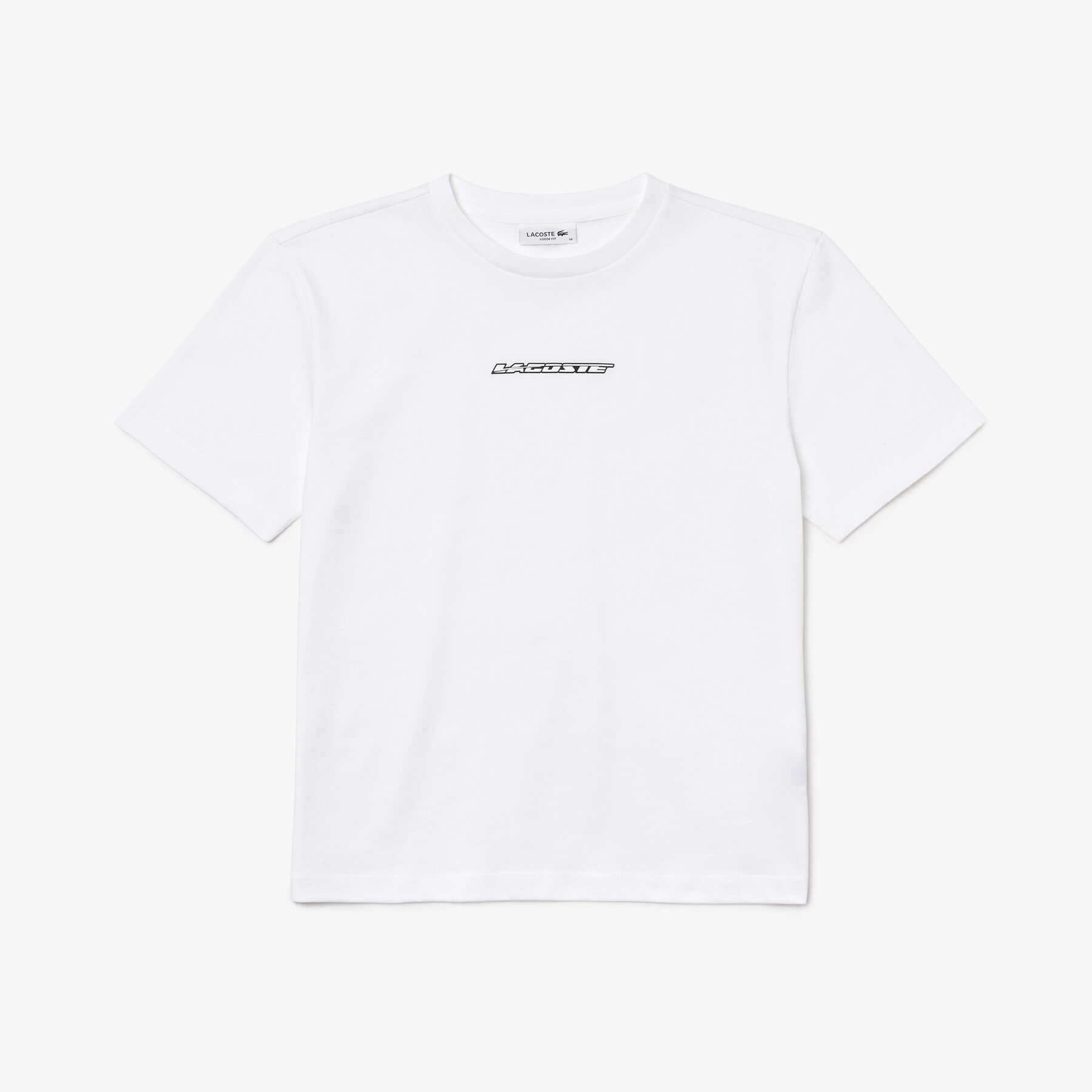 women s lacoste jersey contrast print t shirt