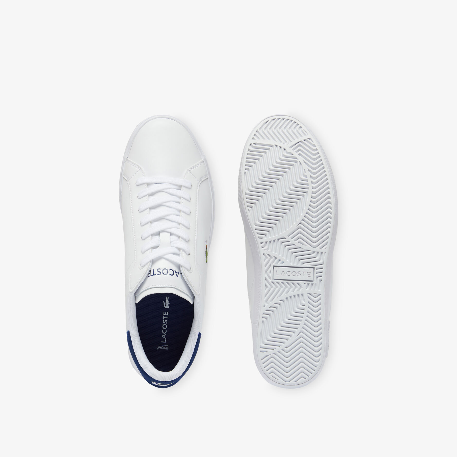 Men's Powercourt Logo Tongue Leather Trainers lacoste men s powercourt logo tongue leather trainers