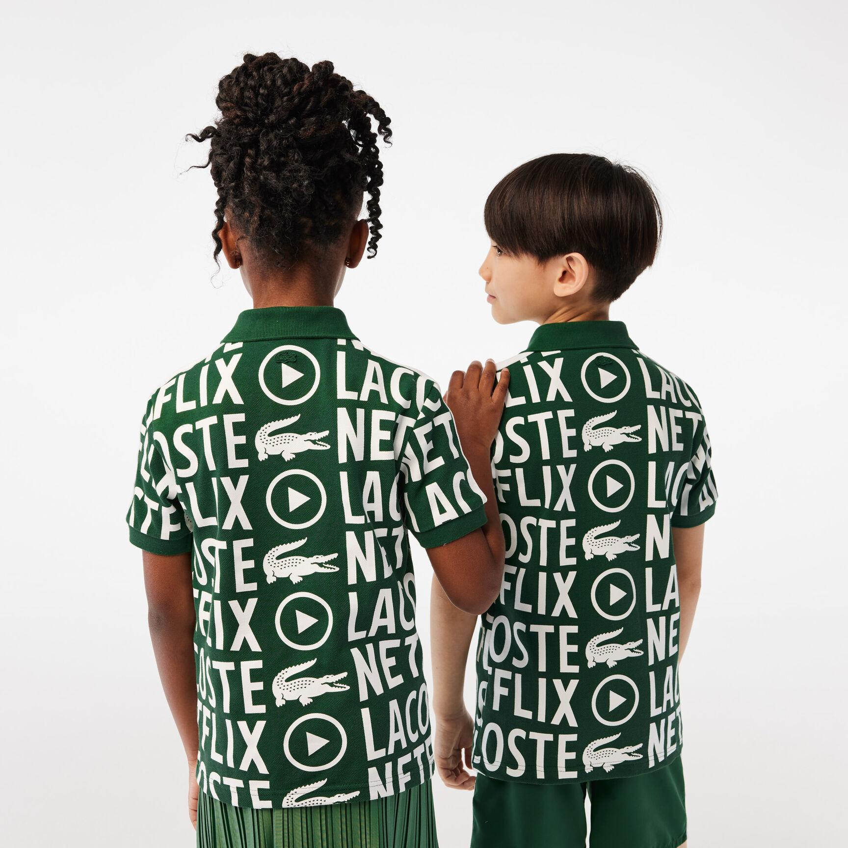 Kids' Lacoste x Netflix Contrast Print Polo Shirt Kids' Lacoste x Netflix Contrast Print Polo Shirt
