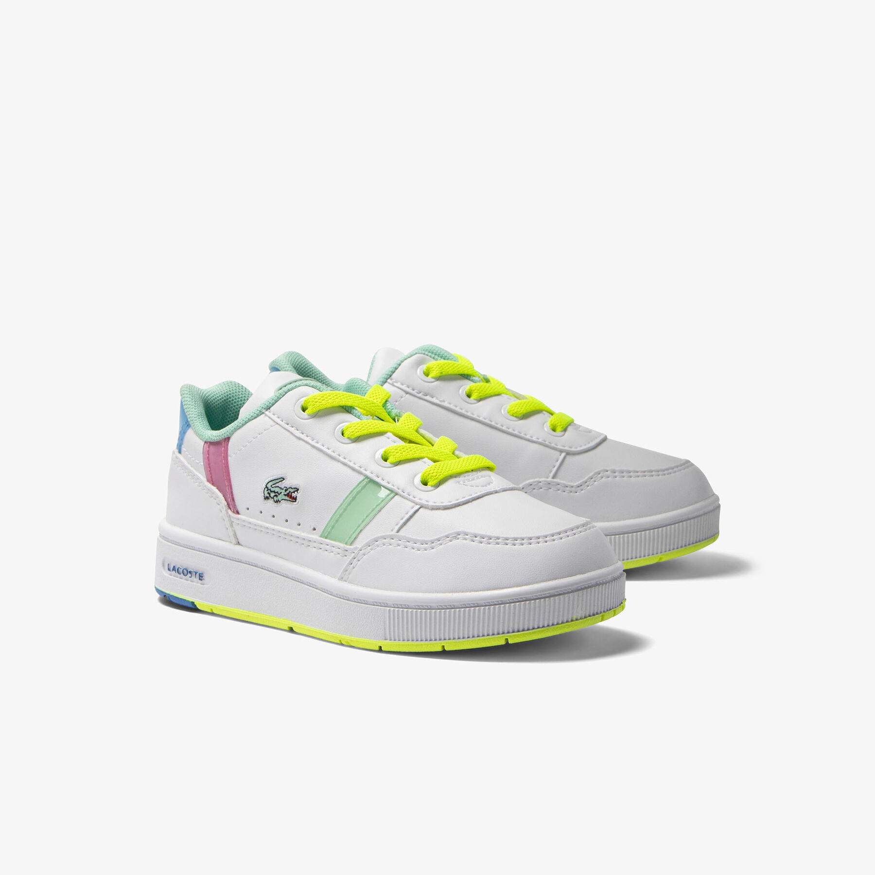 infants  lacoste t clip synthetic colour pop trainers