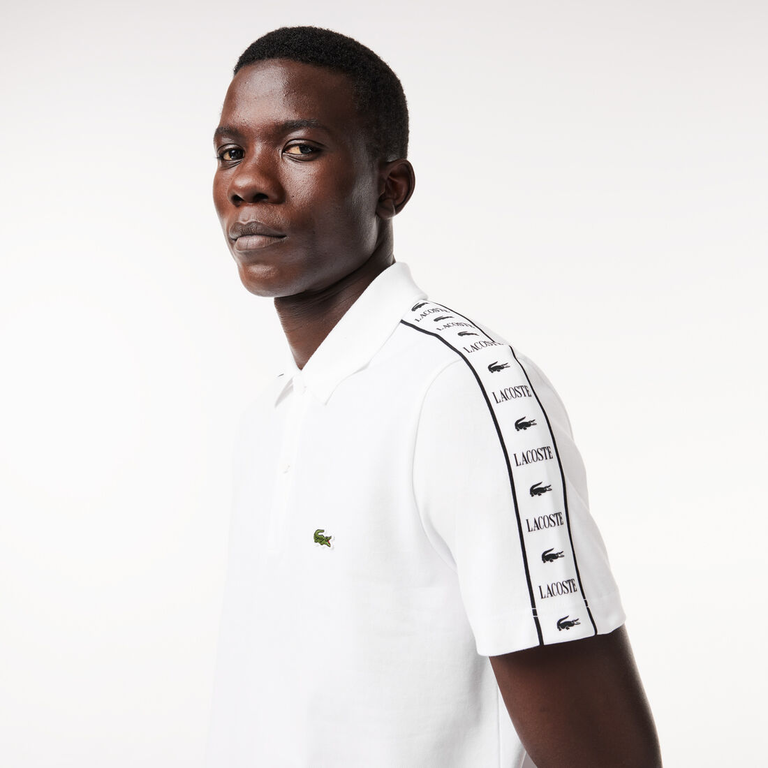 Contrast Stripe Pique Polo Shirt Logo Stripe Stretch Pique Polo Shirt - PH7398-00-001
