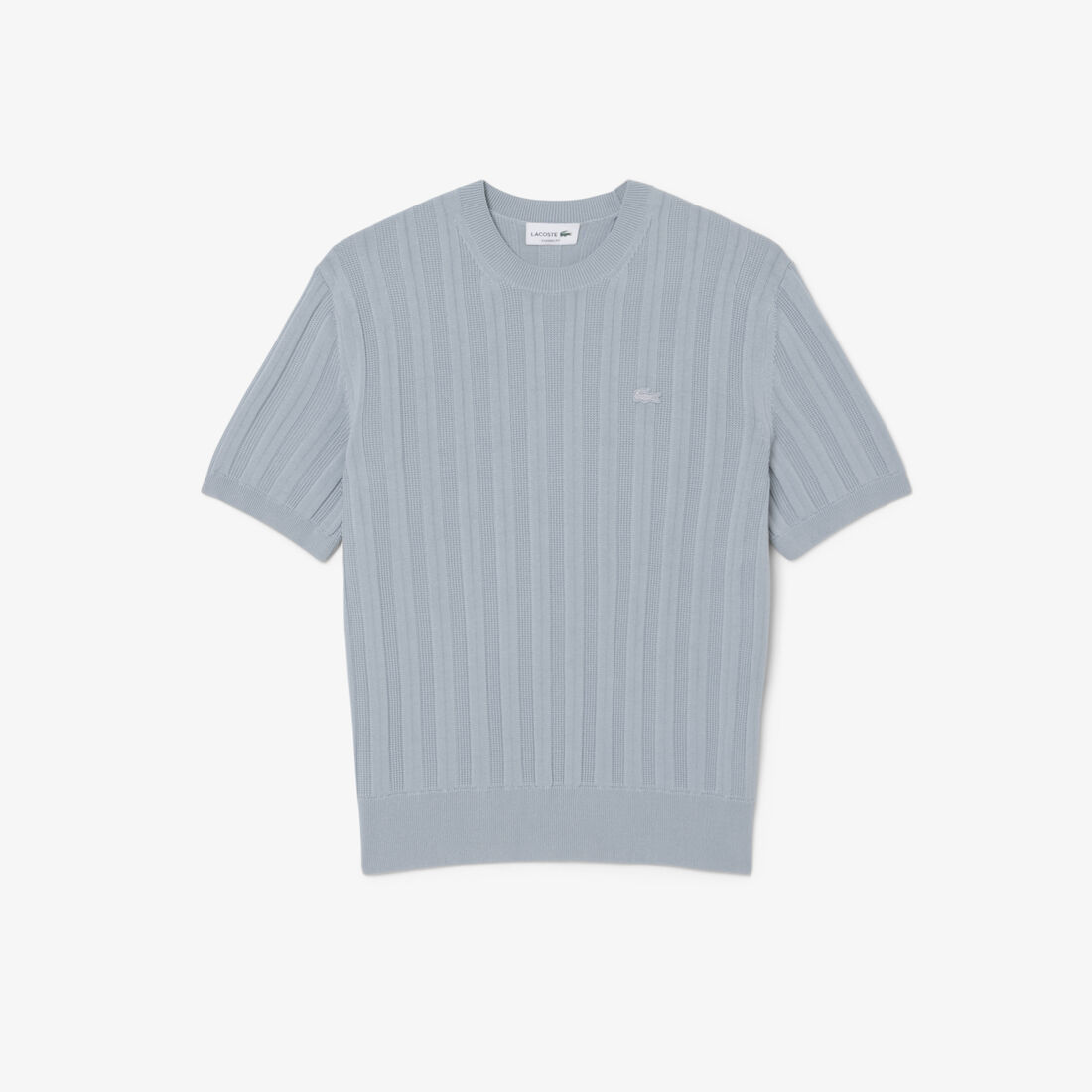 Fluid Ribbed Short Sleeved Sweater lacoste fluid ribbed short sleeved sweater
