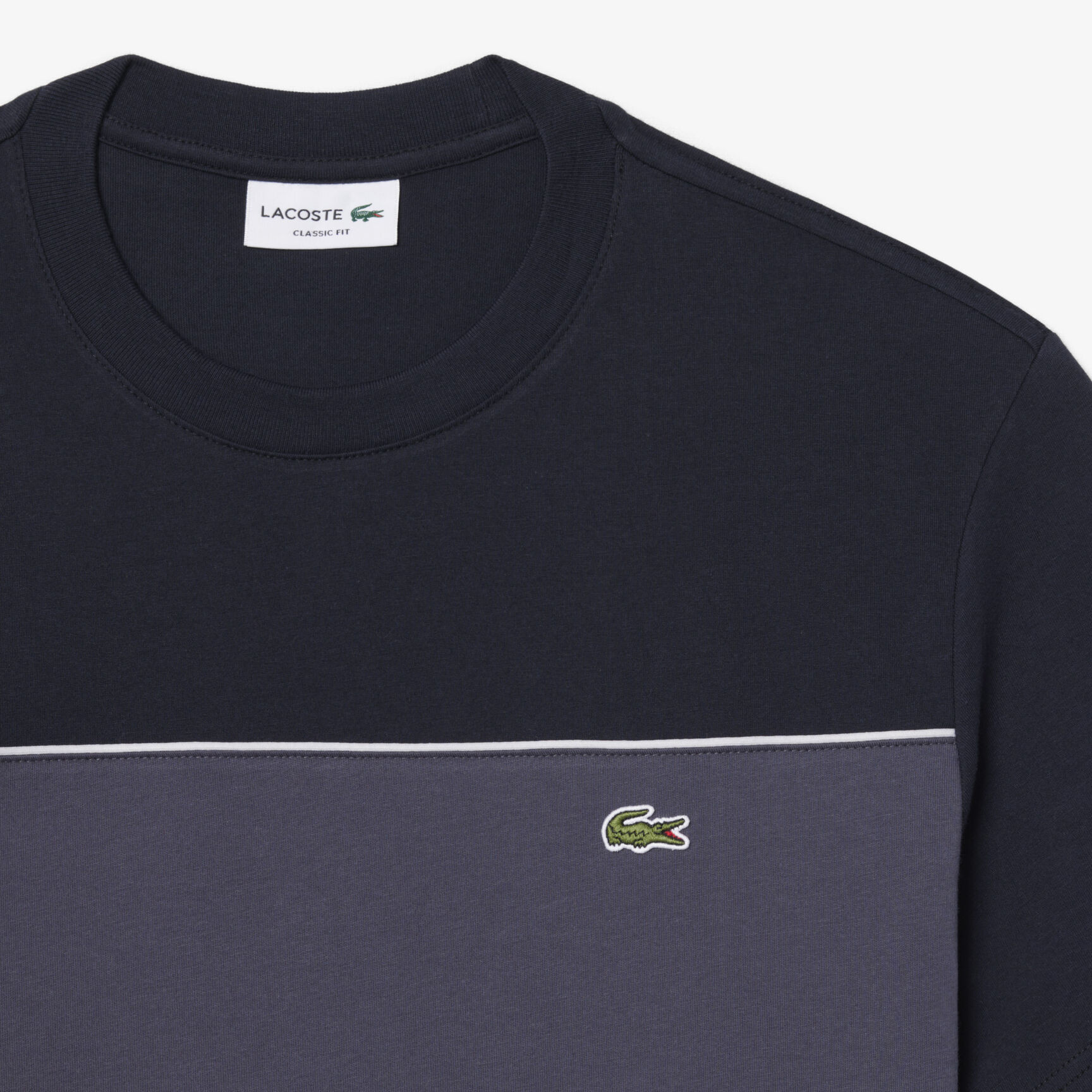 تي شيرت قطني بلونين Colour-Block Cotton T-shirt - TH0896-00-4CI