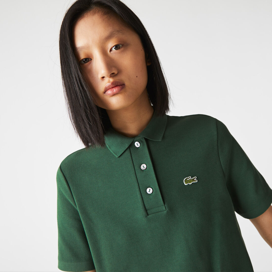 Women&rsquo;s Lacoste Regular Fit Striped Organic Cotton Polo