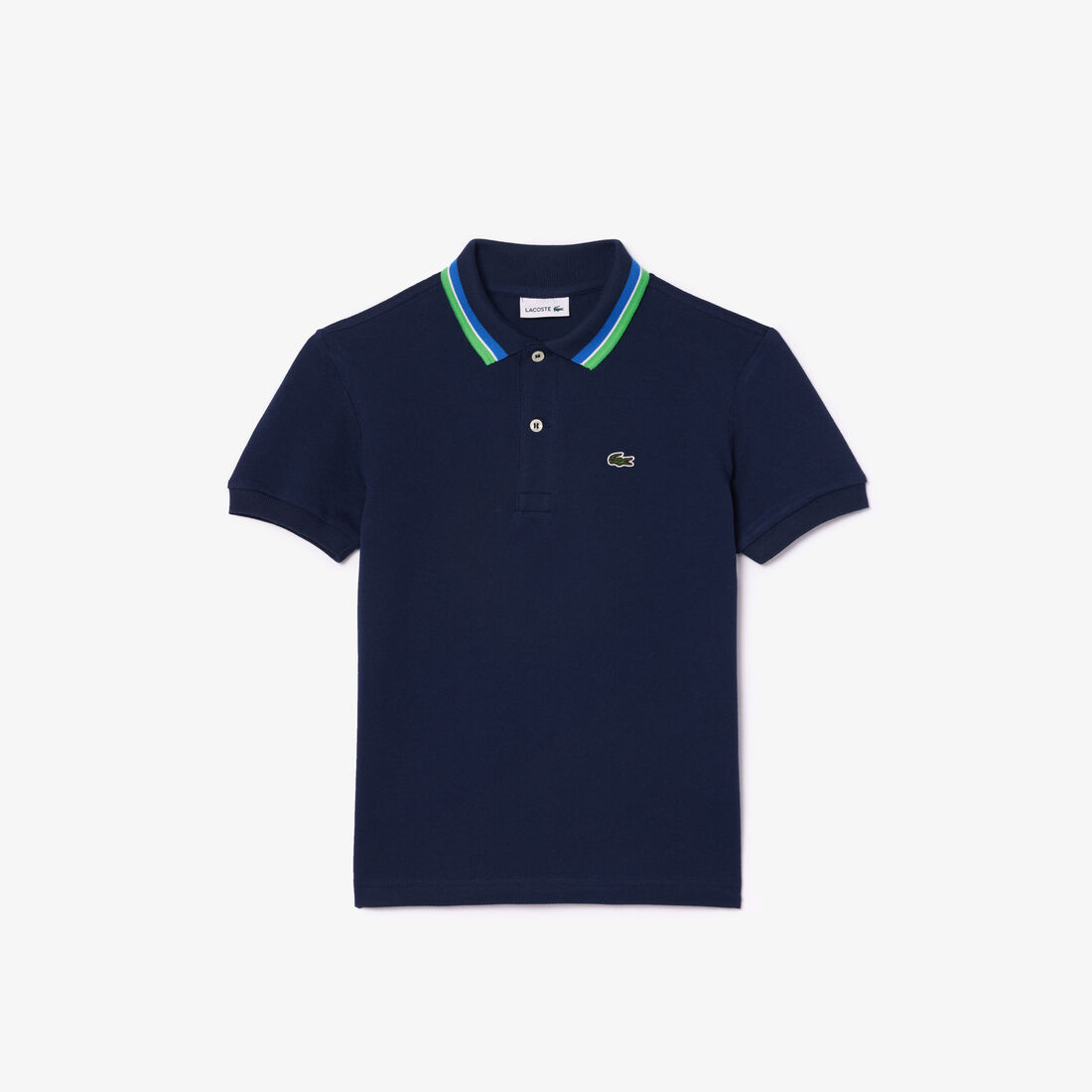 Boys' Lacoste Tricolour Collar Cotton Petit Pique Polo - PJ9702-00-IH9