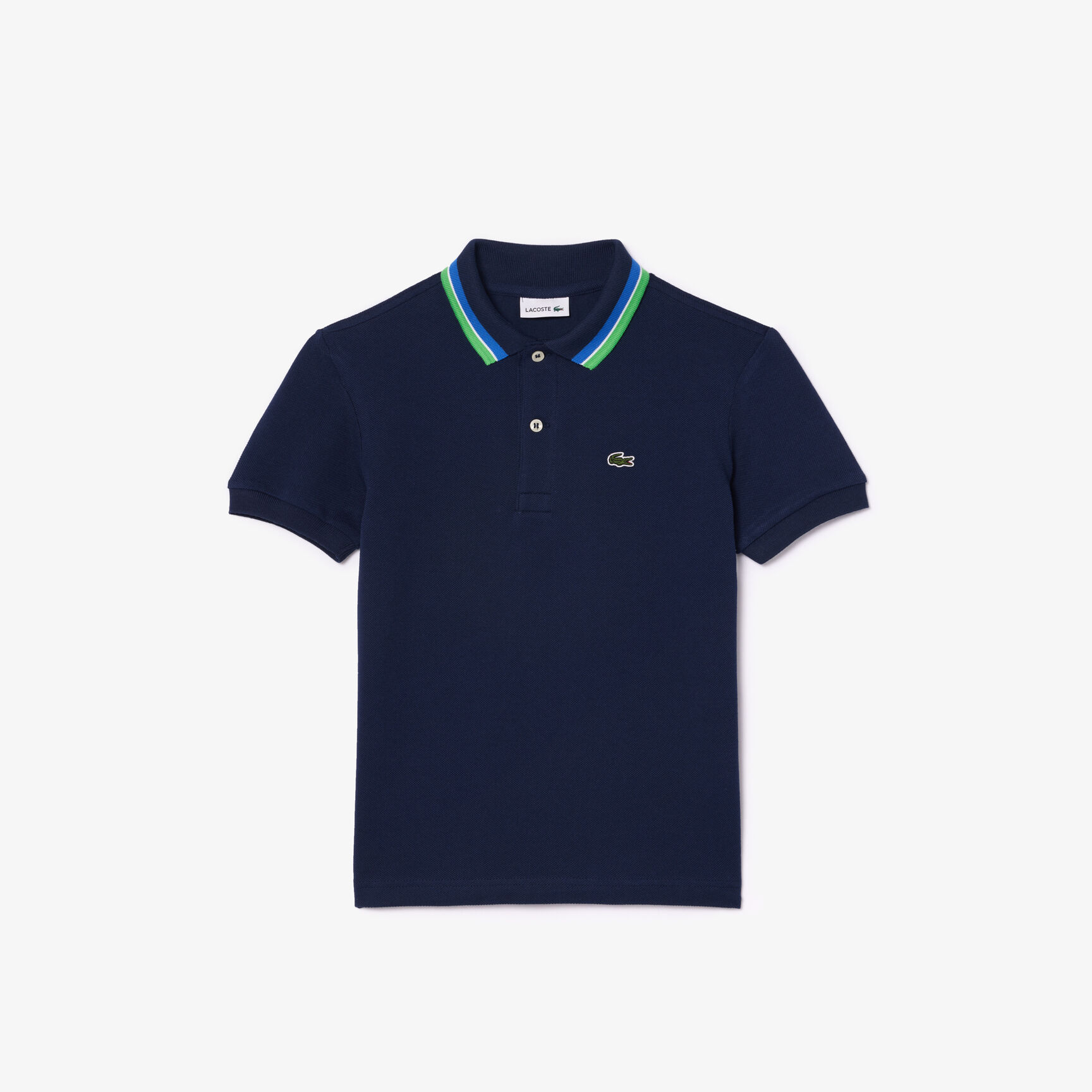 Boys' Lacoste Tricolour Collar Cotton Petit Pique Polo - PJ9702-00-IH9