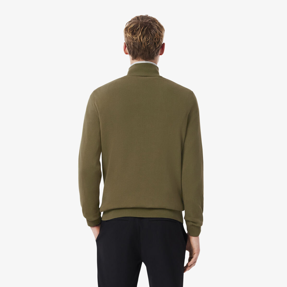 Zipped High Neck Cotton Sweater Zipped High Neck Cotton Sweater - AH1980-00-E9F