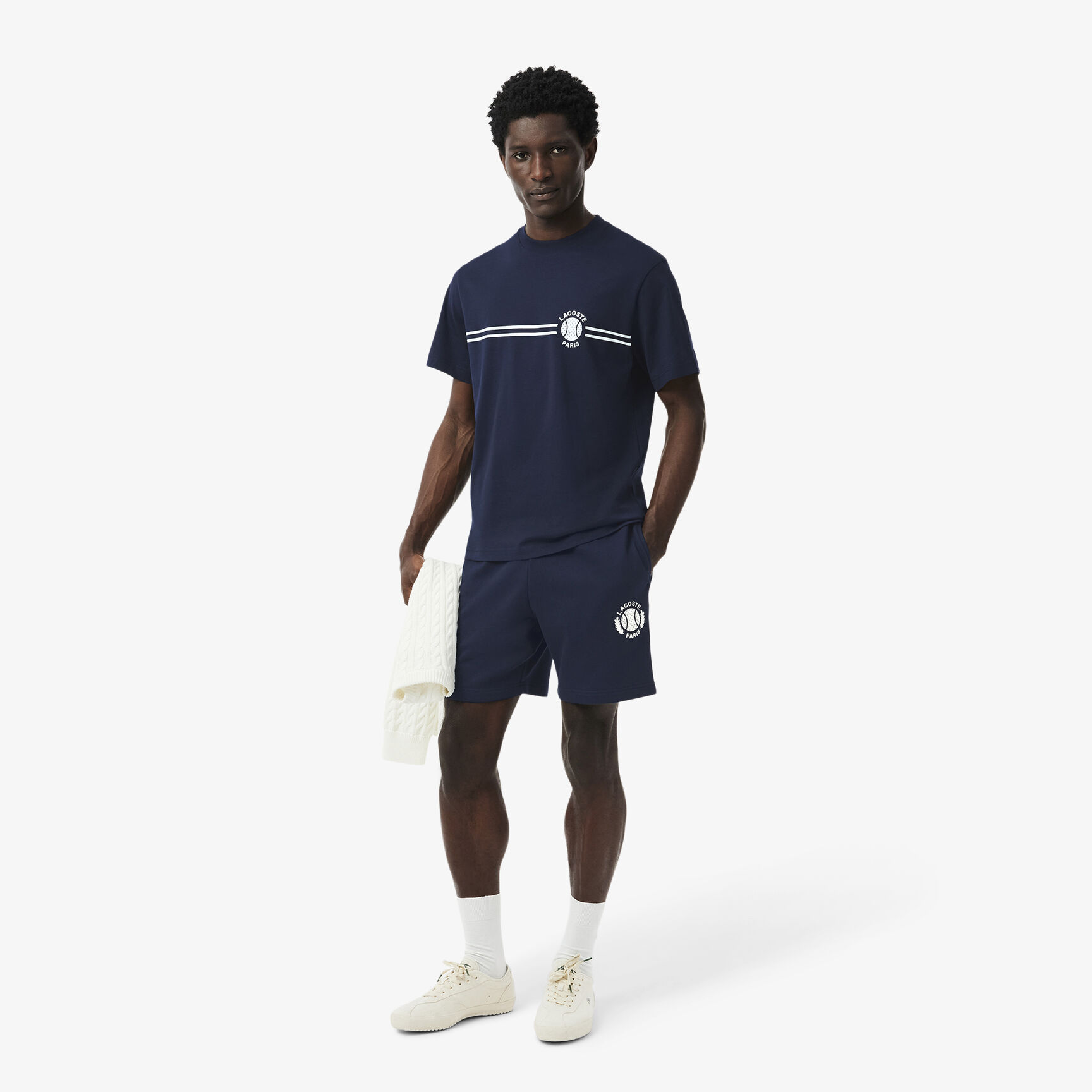 شورت من الصوف بطباعة ثلاثية الأبعاد بمقاس عادي Regular Fit 3D Print Fleece Shorts - GH9708-00-166