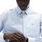 lacoste men s regular fit vertically striped cotton poplin shirt