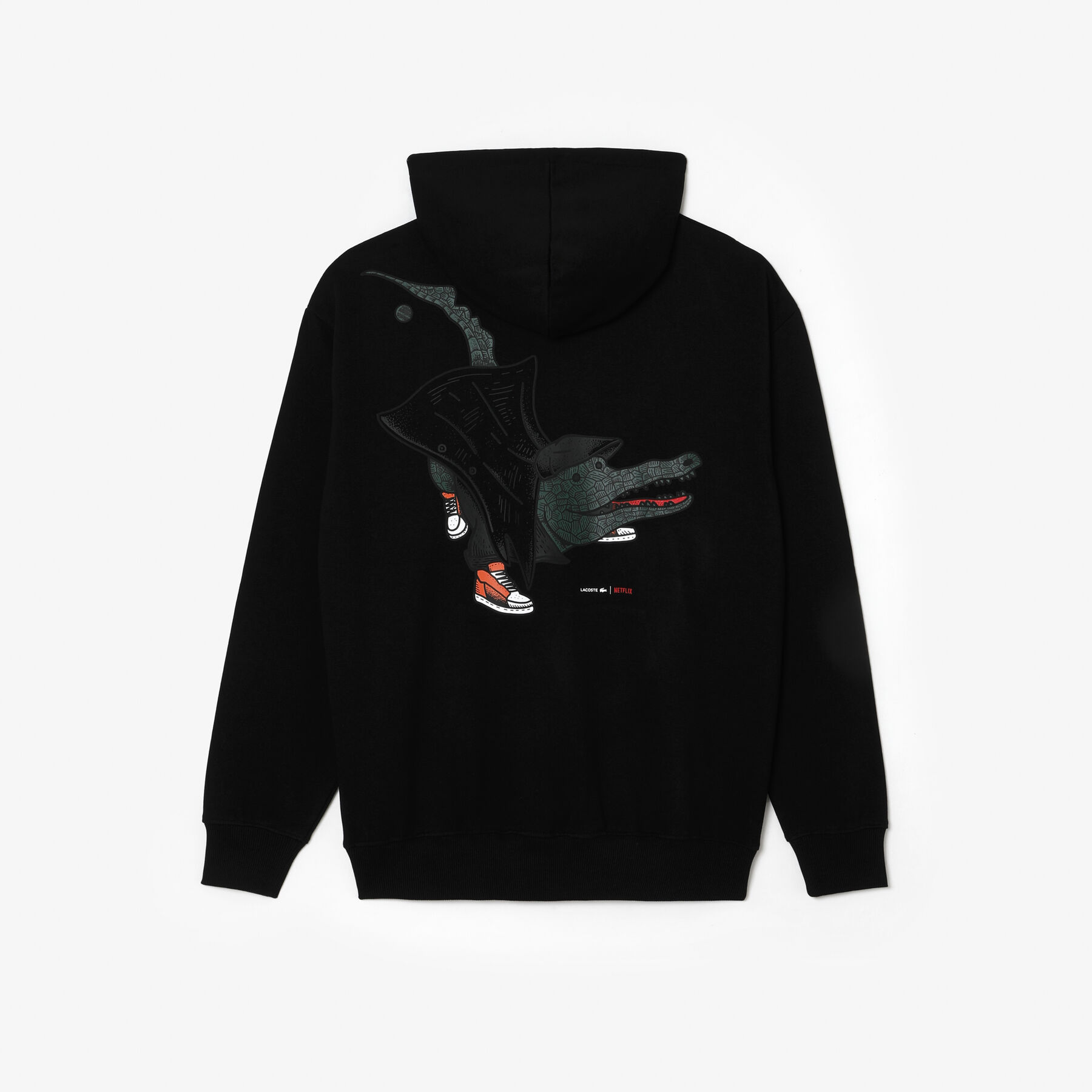 هودي بقصة فضفاضة للجنسين مجموعة Lacoste x Netflix لاكوست هودي بقصة فضفاضة للجنسين مجموعة lacoste x netflix