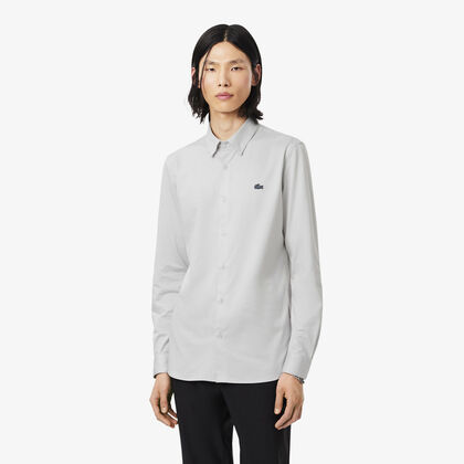 lacoste slim fit cotton blend commuter shirt
