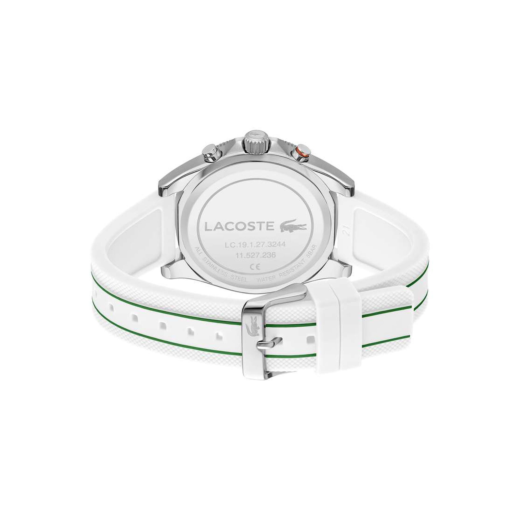 lacoste men s white silicone strap watch