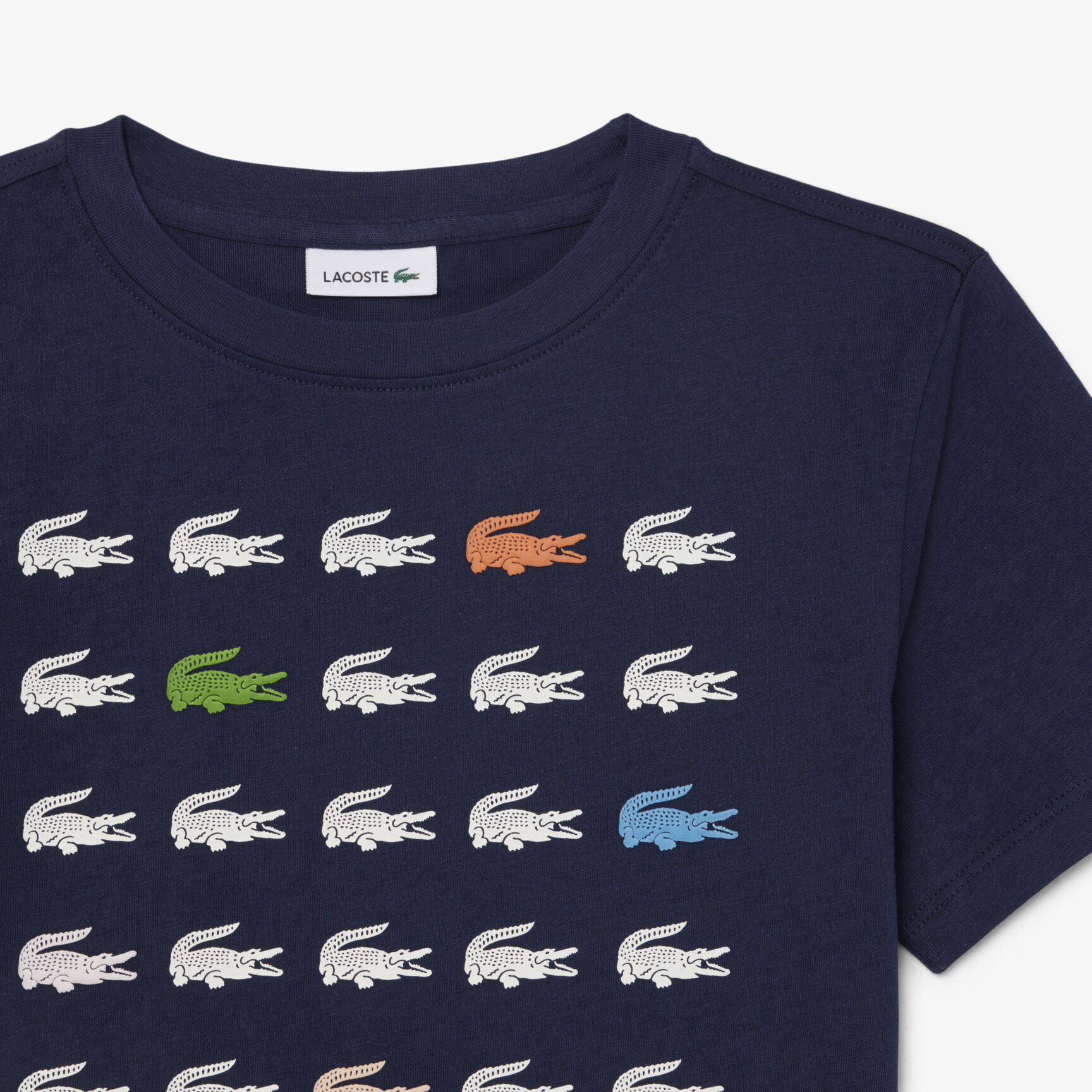 Crocodile Print Cotton T-shirt - TJ7369-00-166