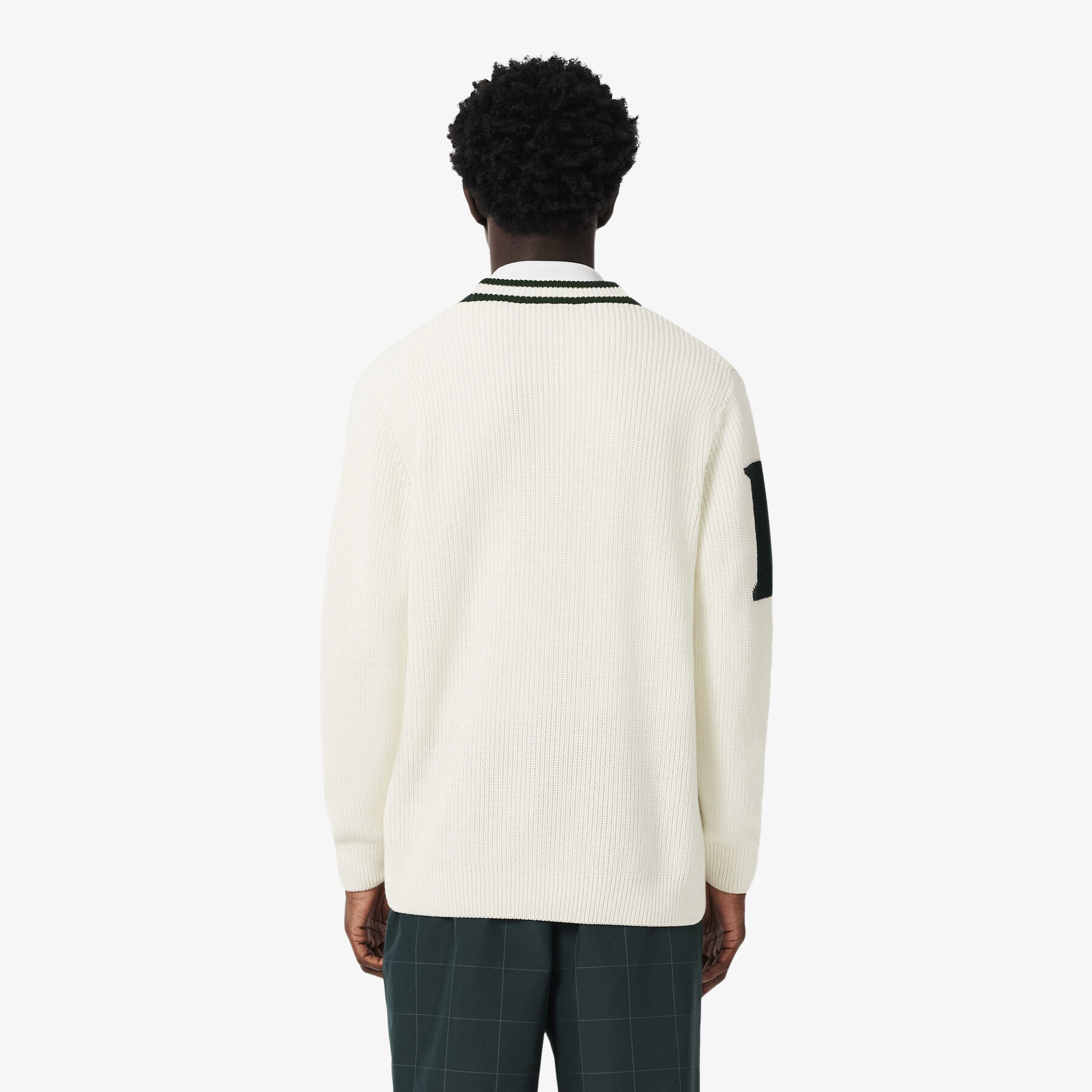 Badge Accent Wool Blend Golf Cardigan lacoste badge accent wool blend golf cardigan